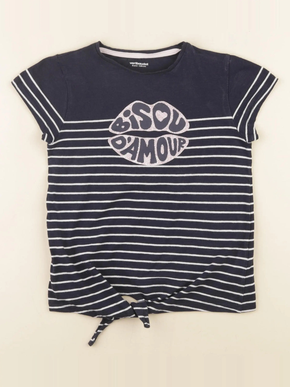 Vertbaudet - tee-shirt bleu - 8 ans