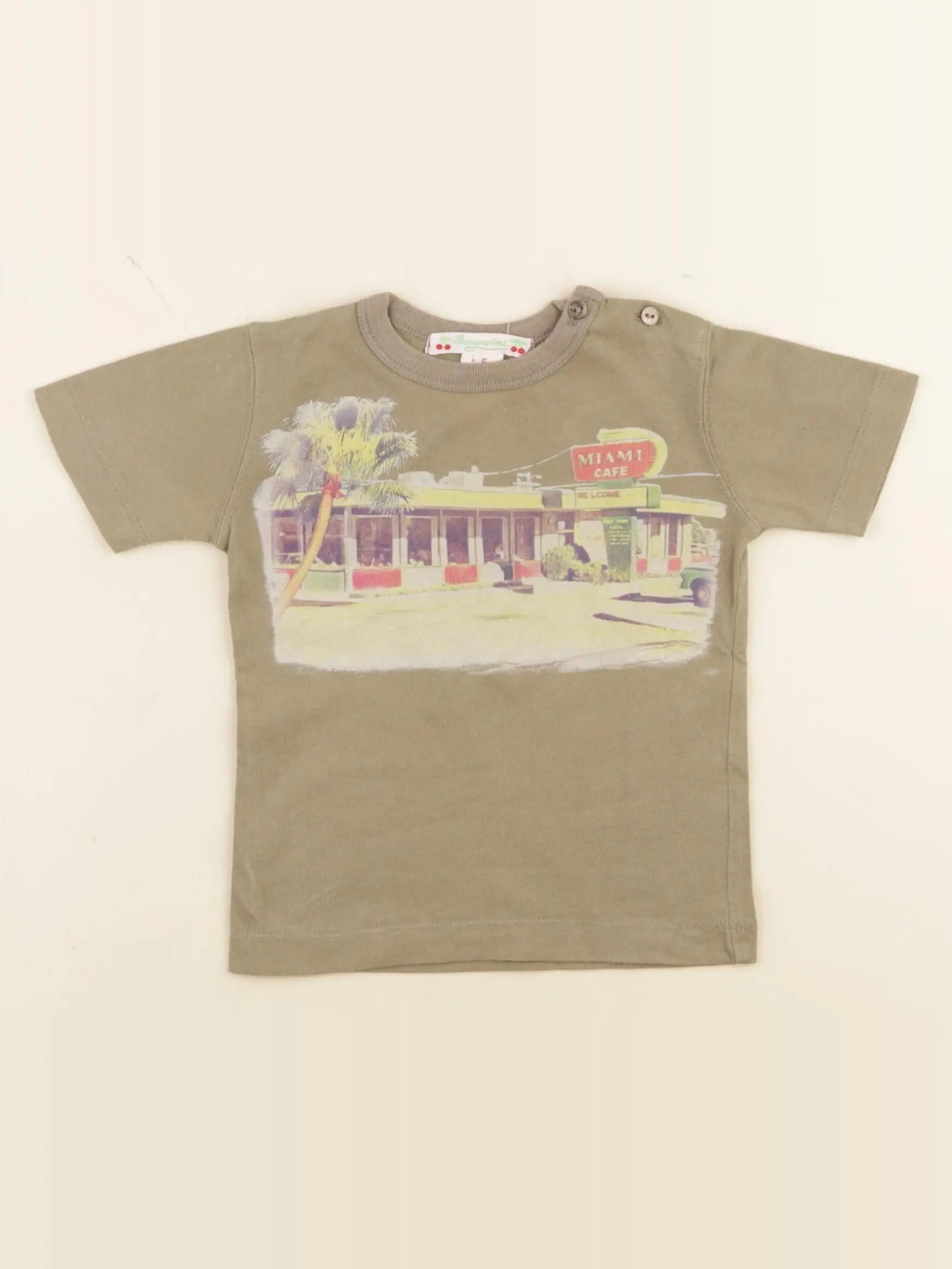 Bonpoint - tee-shirt vert - 6 mois