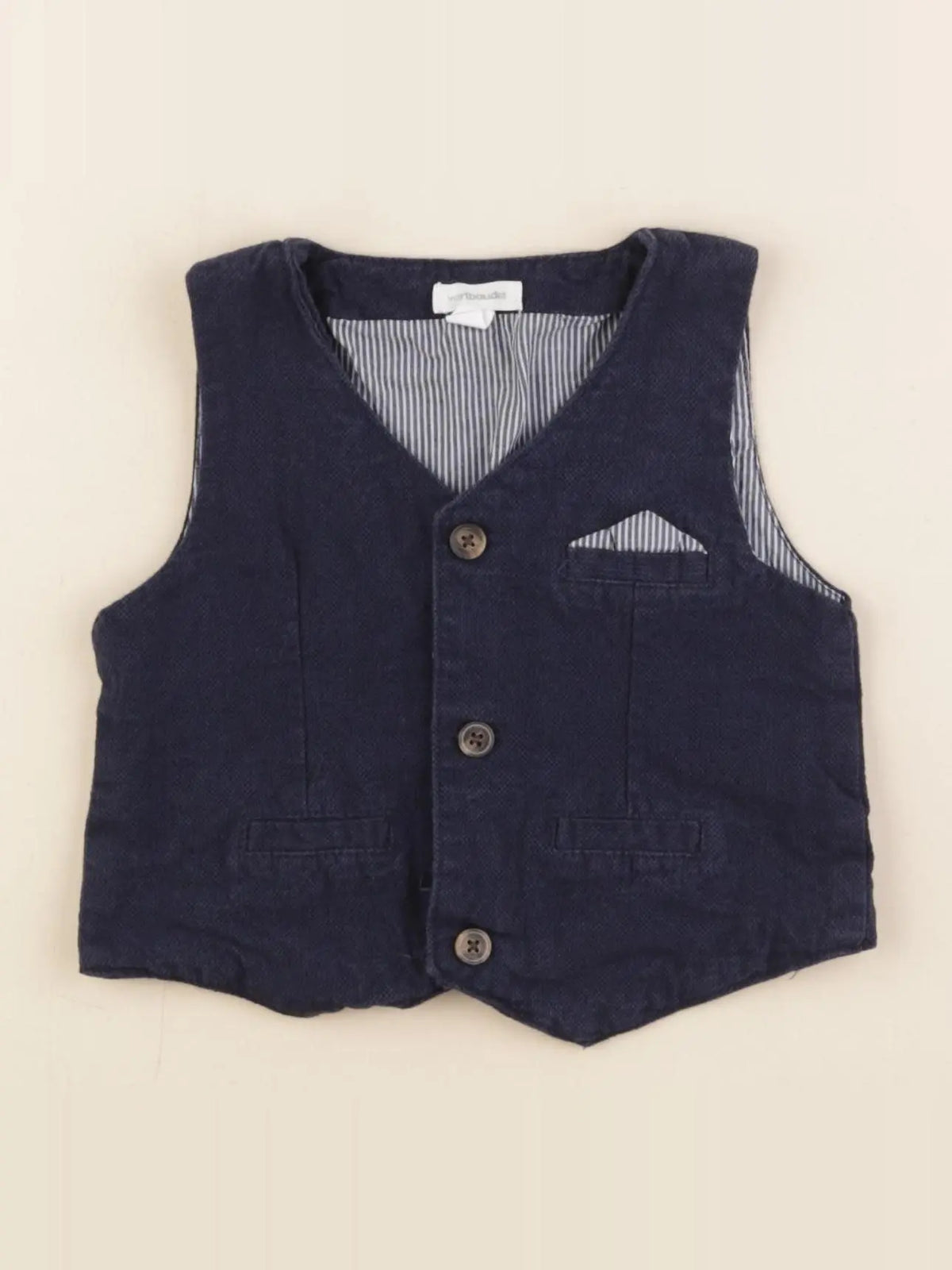 Vertbaudet - gilet bleu - 12 mois