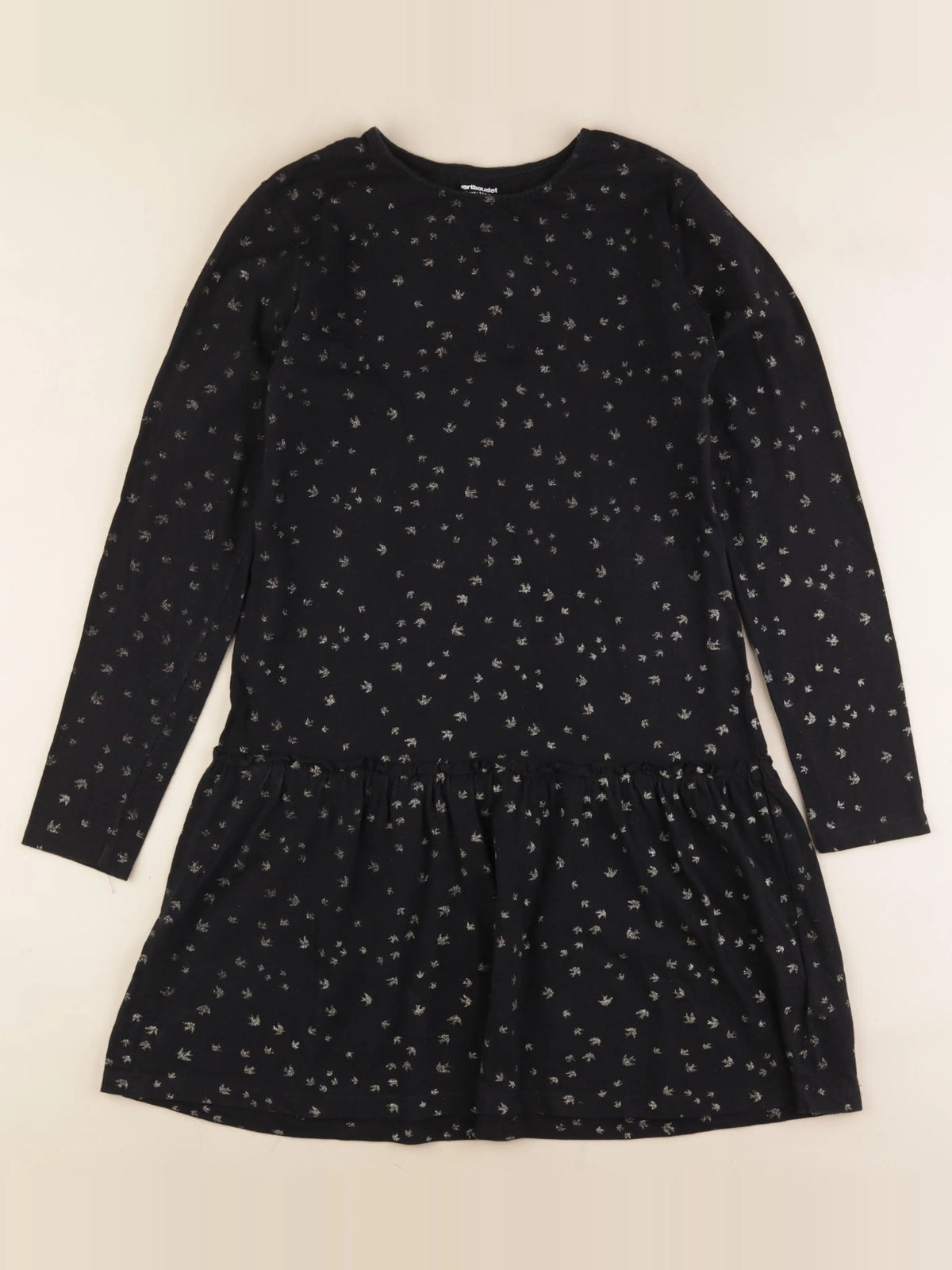 Vertbaudet - robe noir, or - 12 ans