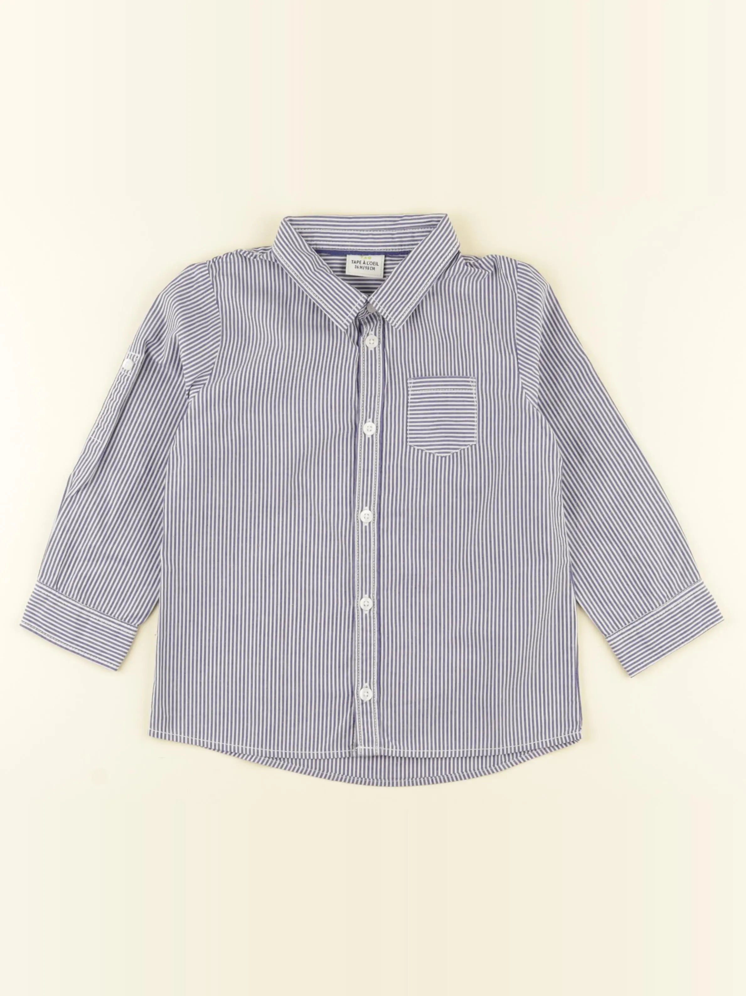 Tape à l'oeil - chemise blanc, bleu - 36 mois