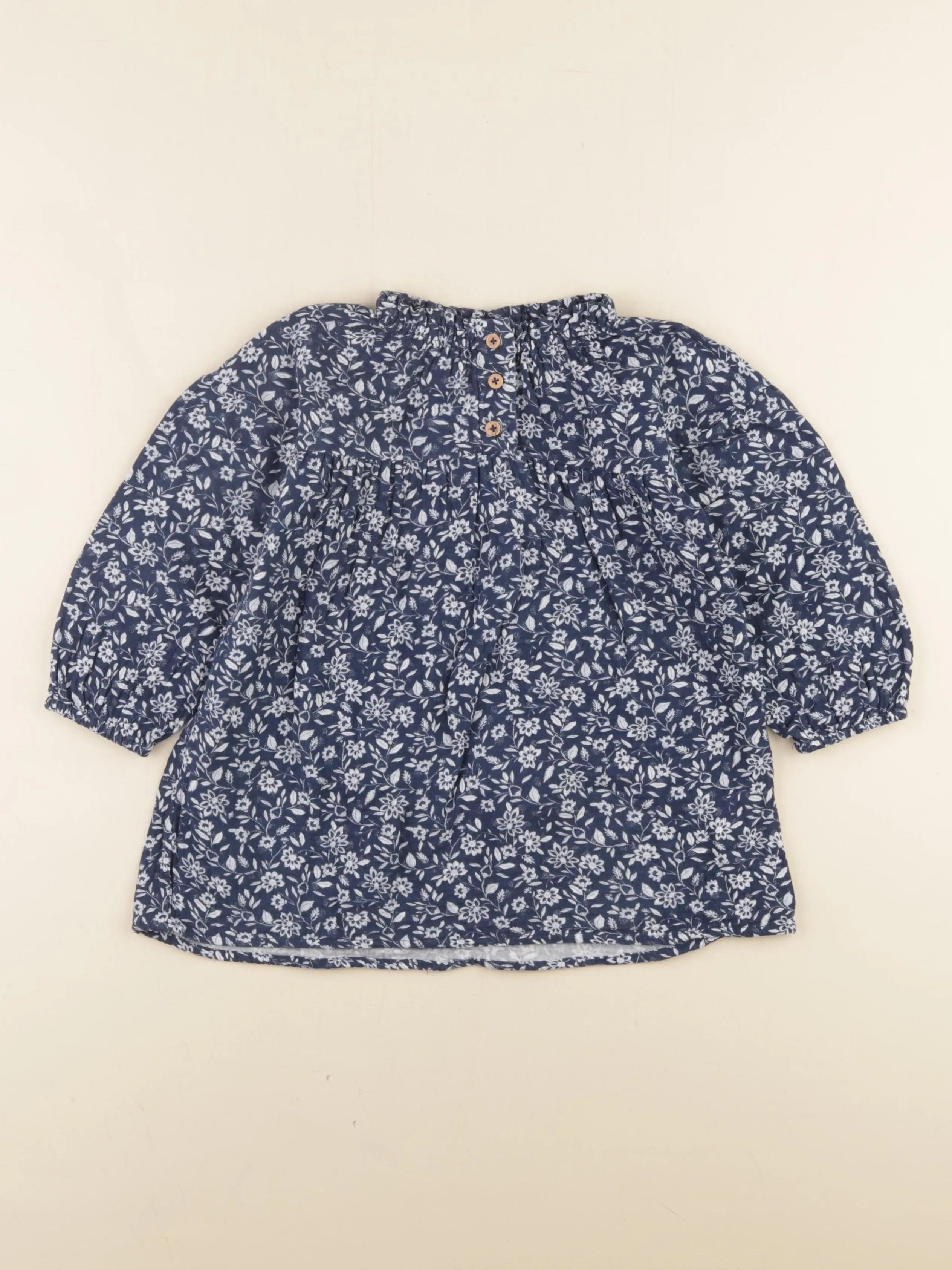 Vertbaudet - robe bleu, blanc - 36 mois