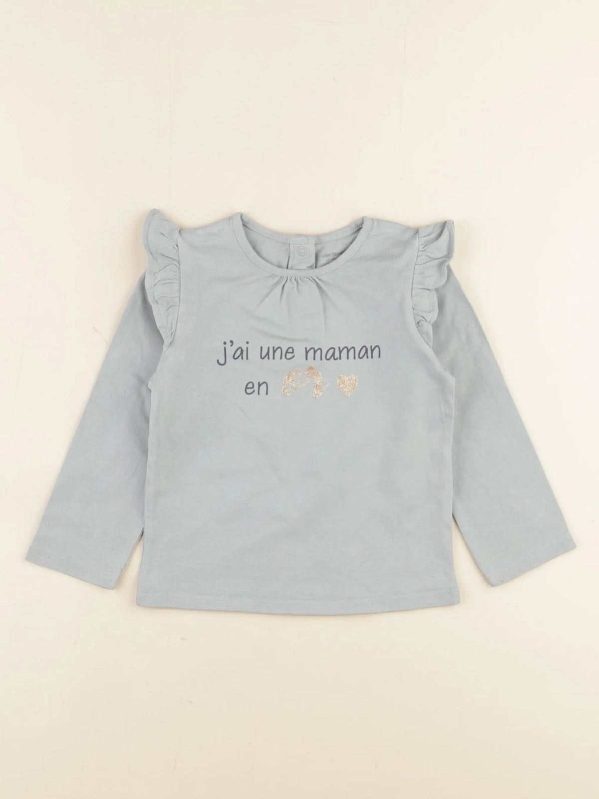 Vertbaudet - tee-shirt bleu, or - 24 mois