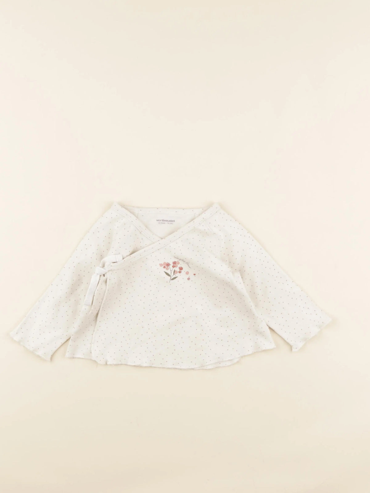 Vertbaudet - tee-shirt beige - 12 mois