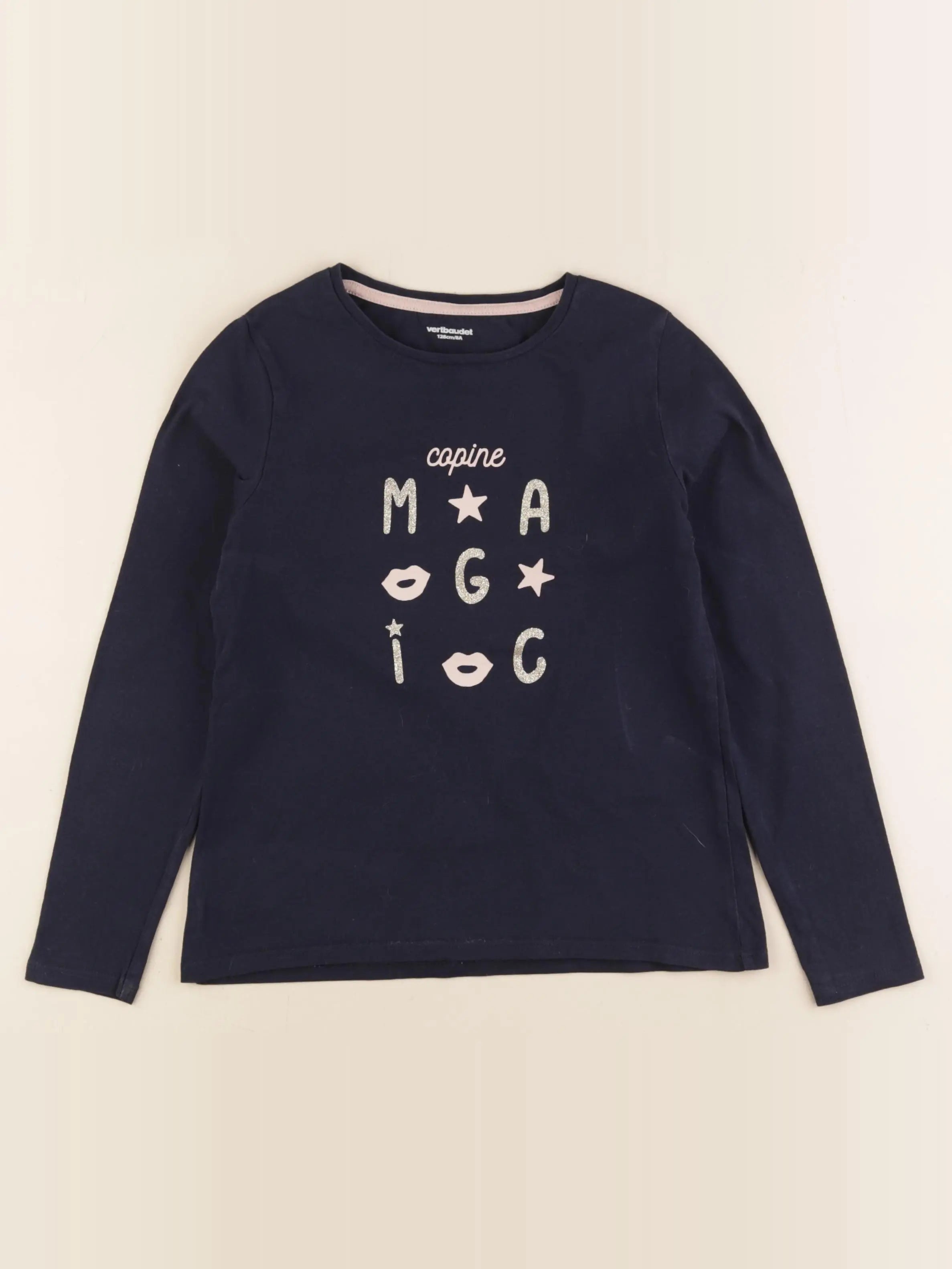 Vertbaudet - tee-shirt bleu - 8 ans
