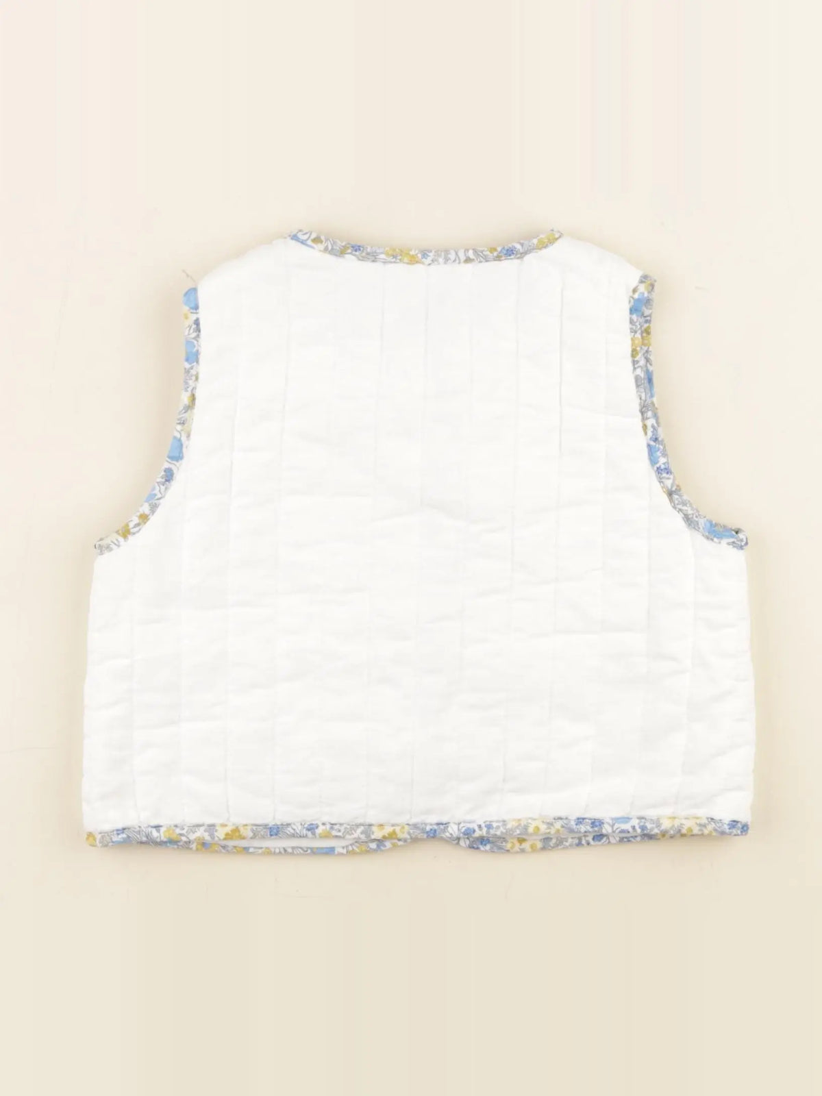 Cyrillus - gilet blanc, bleu - 24 mois