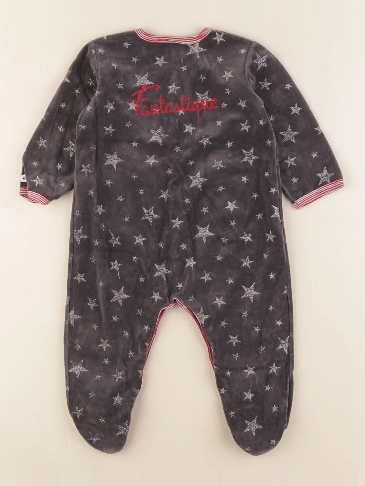 Petit Bateau - pyjama velours gris - 18 mois