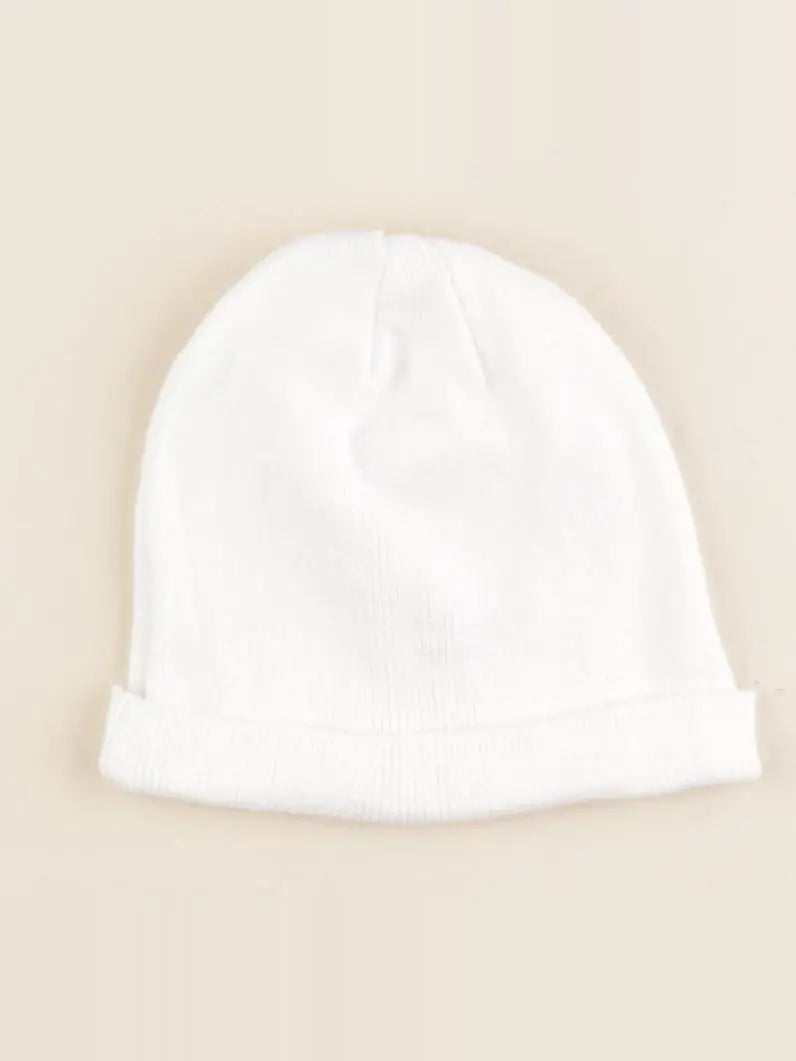 Vertbaudet - bonnet blanc - 3/6 mois