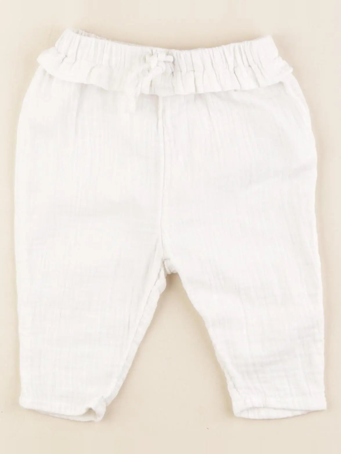 Vertbaudet - pantalon blanc - 6 mois