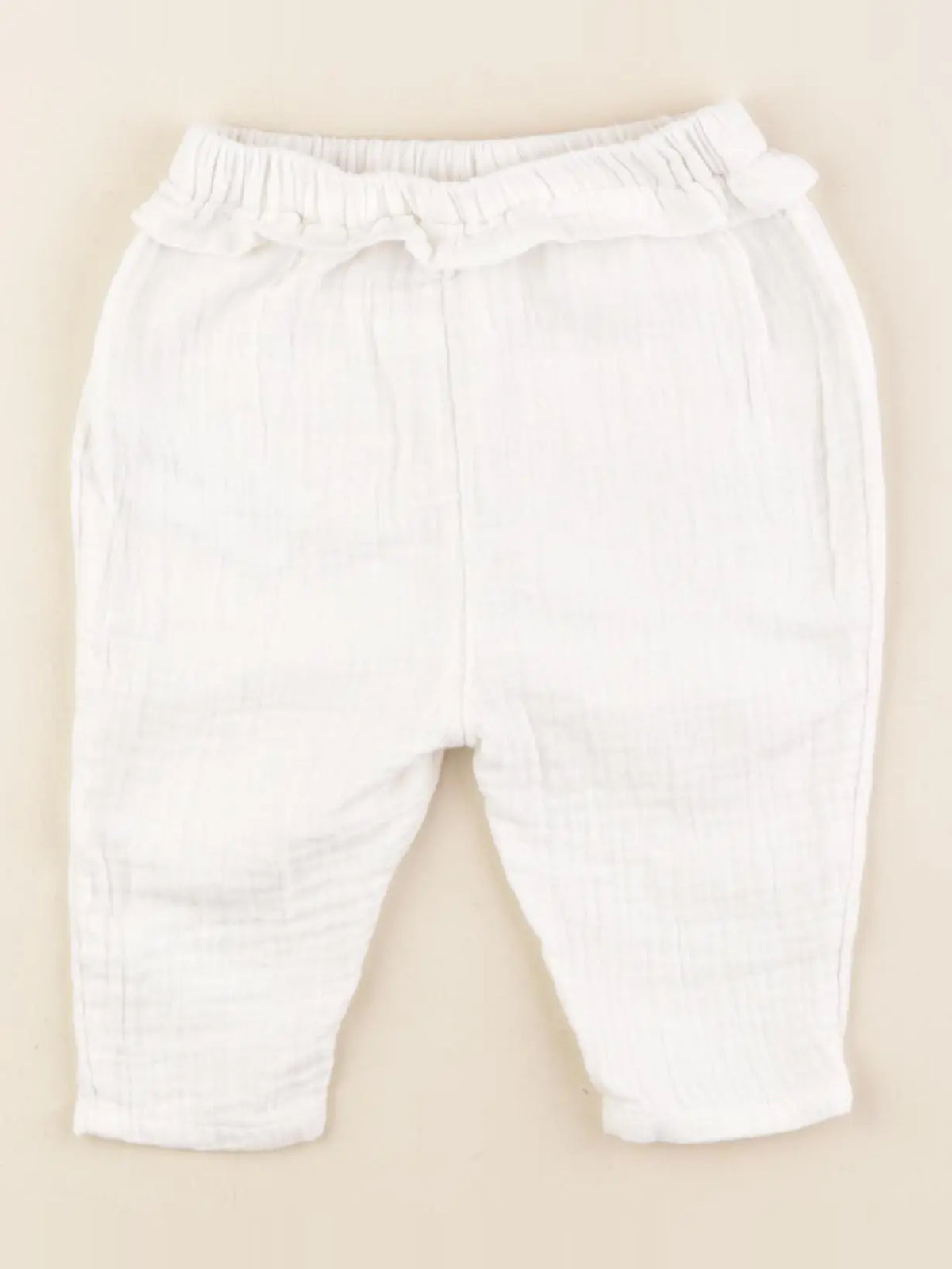 Vertbaudet - pantalon blanc - 6 mois