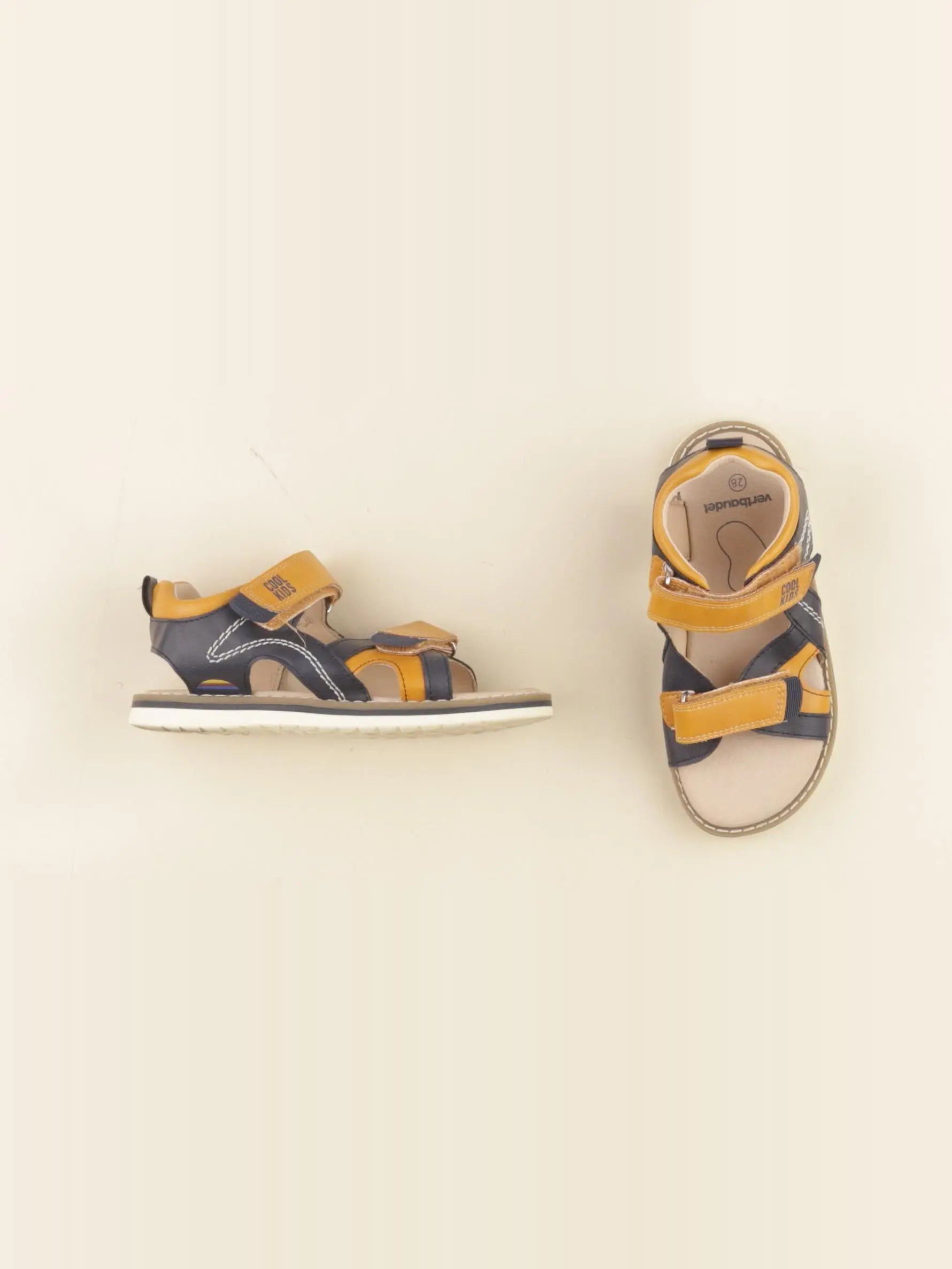 Vertbaudet - sandales bleu, jaune - pointure 28