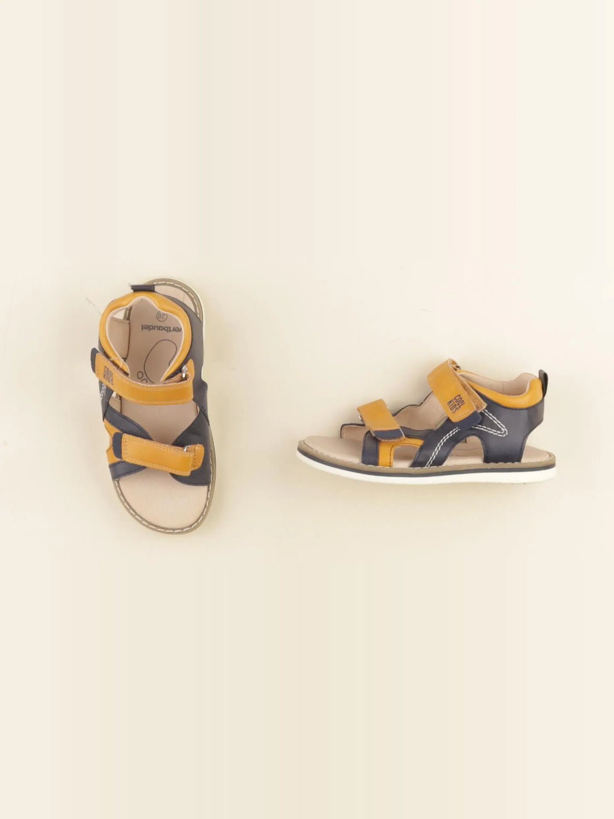 Vertbaudet - sandales bleu, jaune - pointure 28