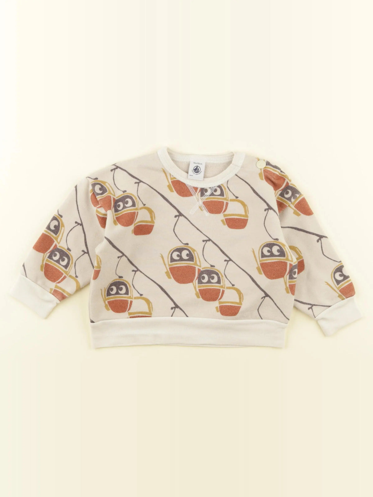 Petit Bateau - sweat marron - 18 mois