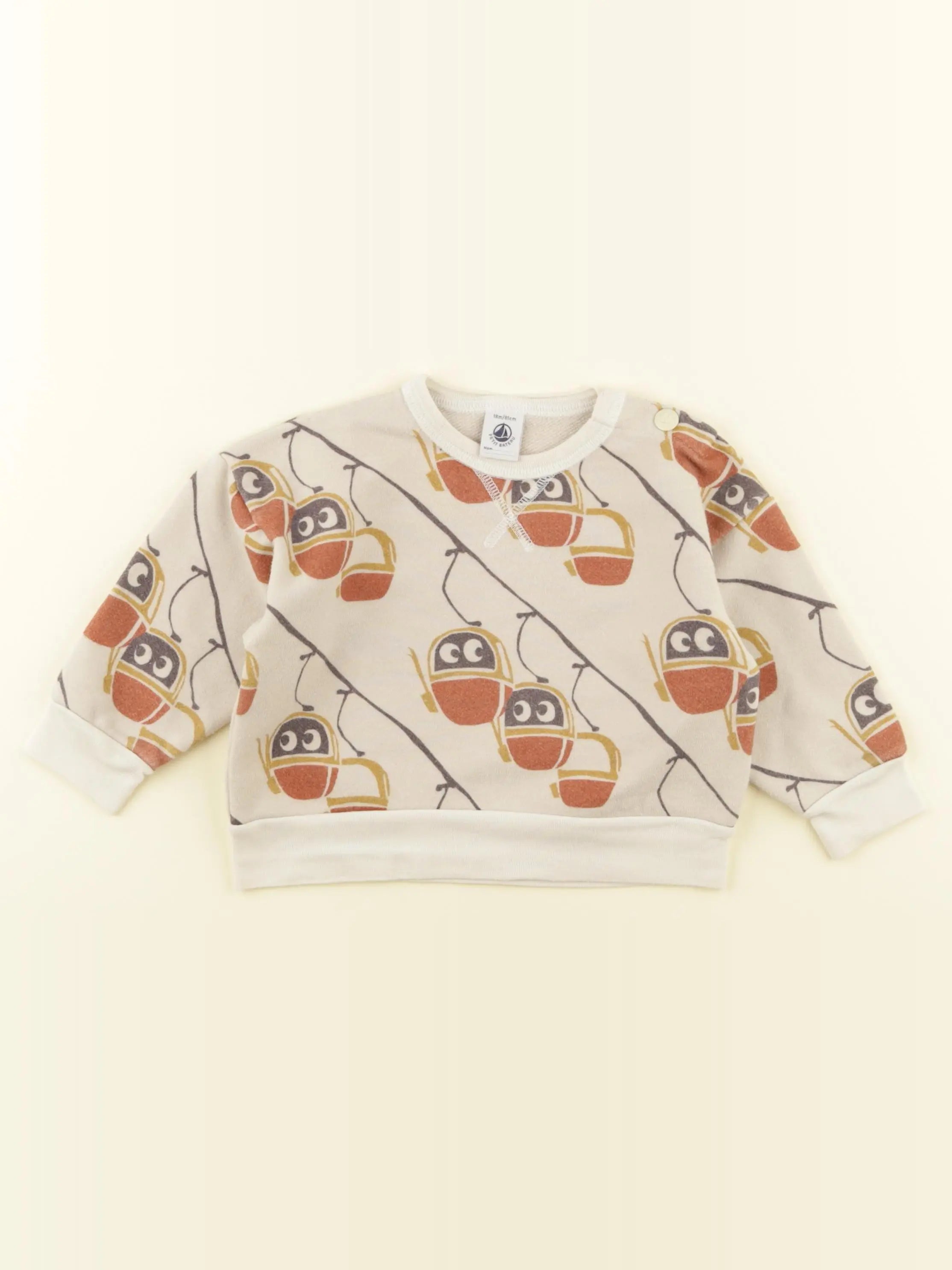 Petit Bateau - sweat marron - 18 mois