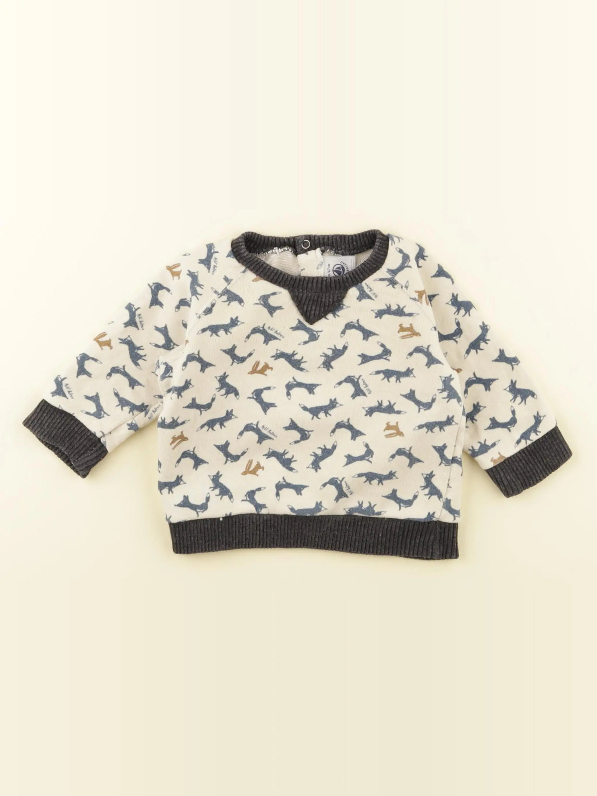 Petit Bateau - sweat beige - 6 mois