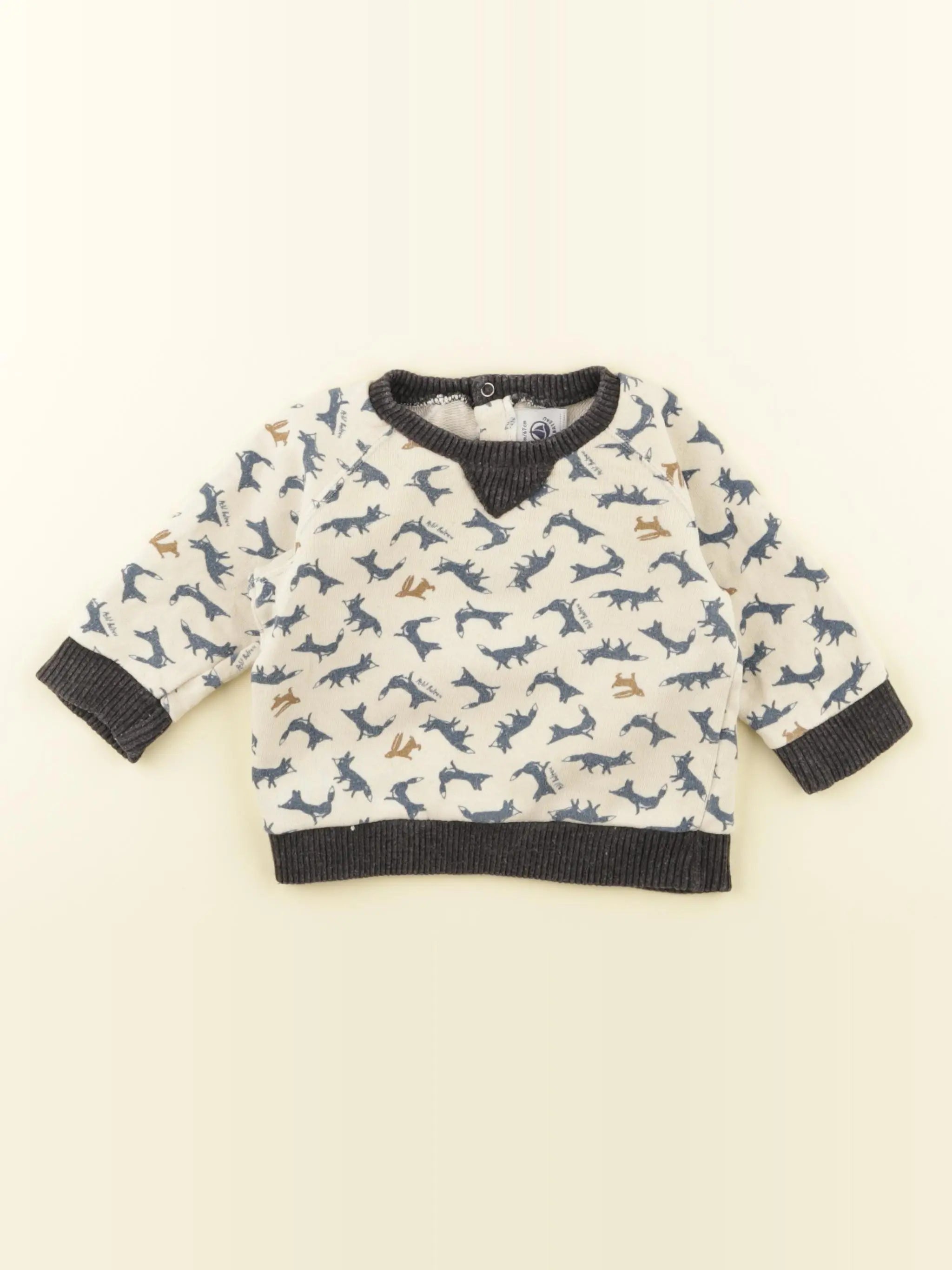 Petit Bateau - sweat beige - 6 mois