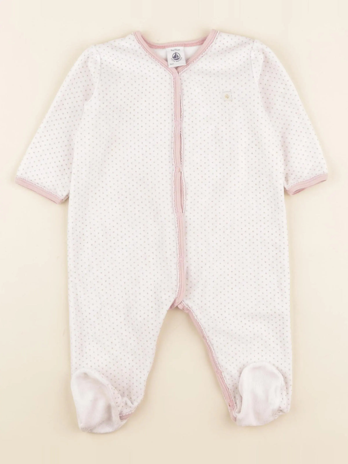 Petit Bateau - pyjama velours or, rose - 9 mois