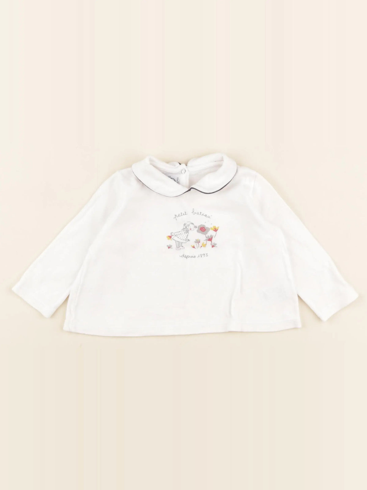 Petit Bateau - tee-shirt blanc - 12 mois