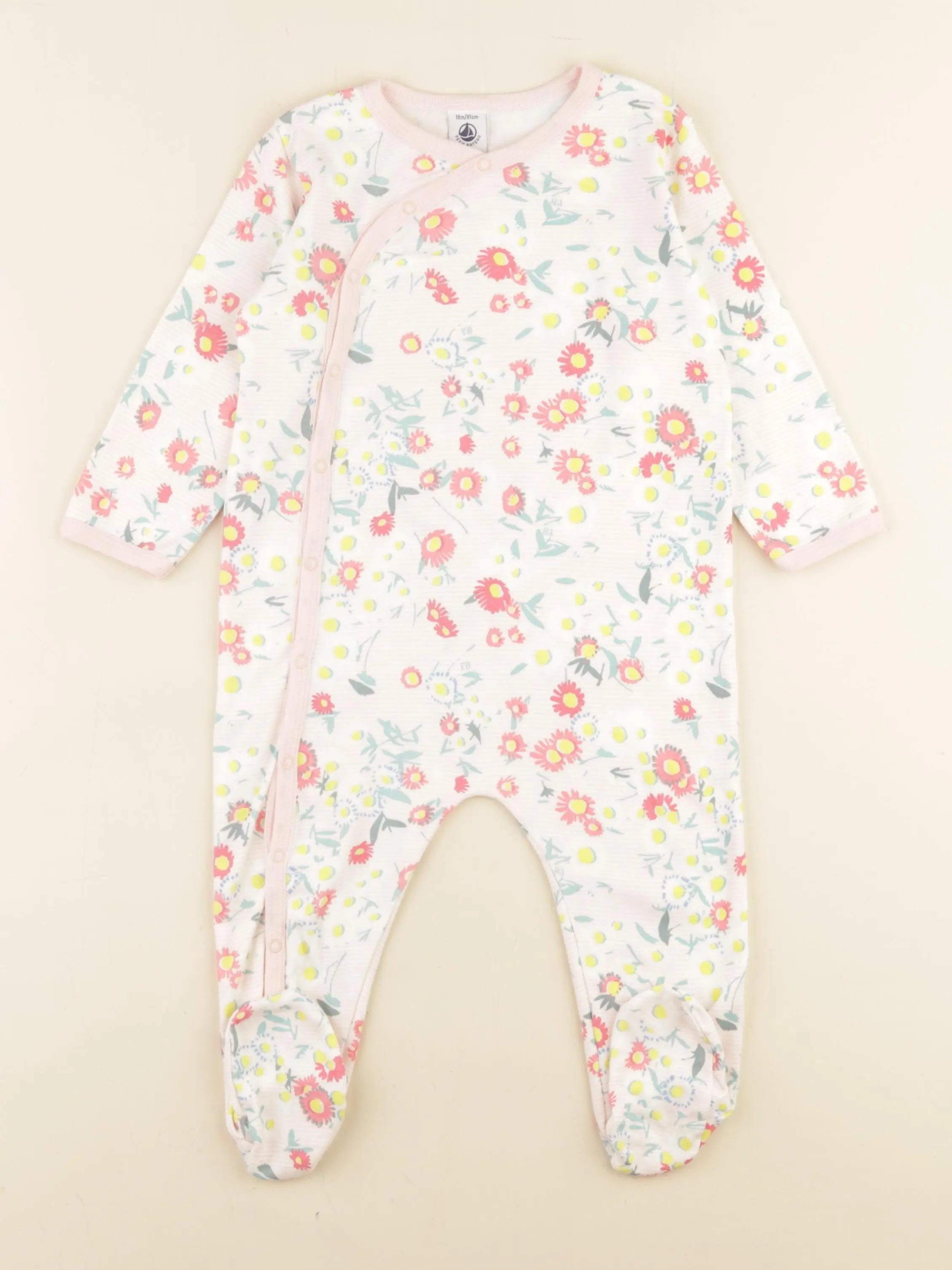 Petit Bateau - pyjama coton rose - 18 mois