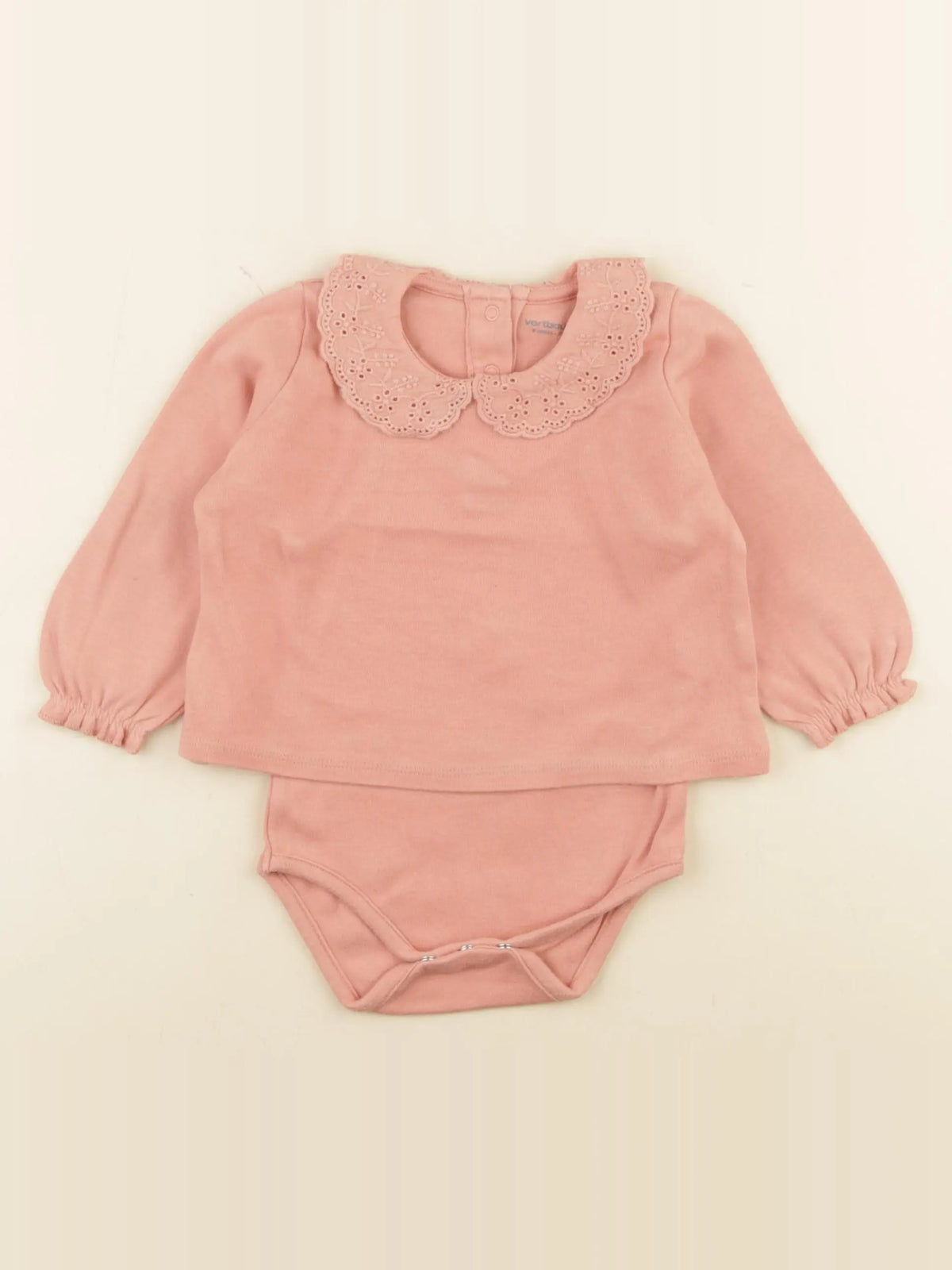 Vertbaudet - body tee-shirt rose - 9 mois