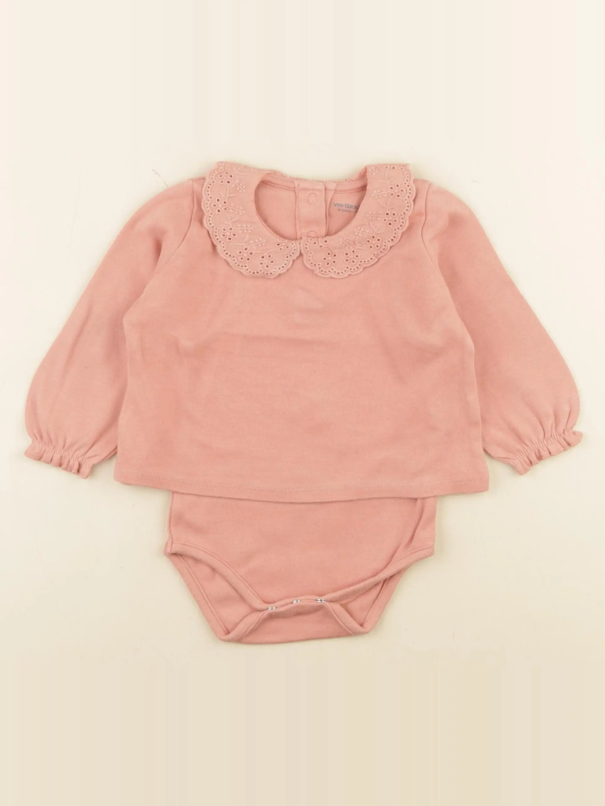 Vertbaudet - body tee-shirt rose - 9 mois