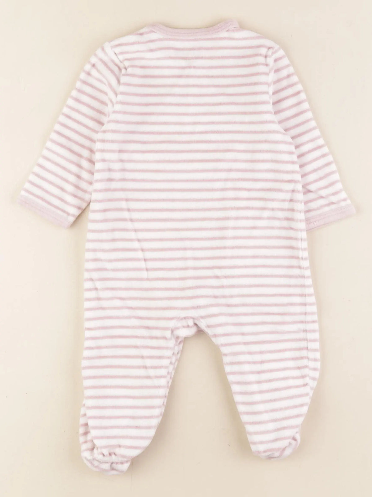 La Redoute - pyjama velours blanc, violet - 9 mois