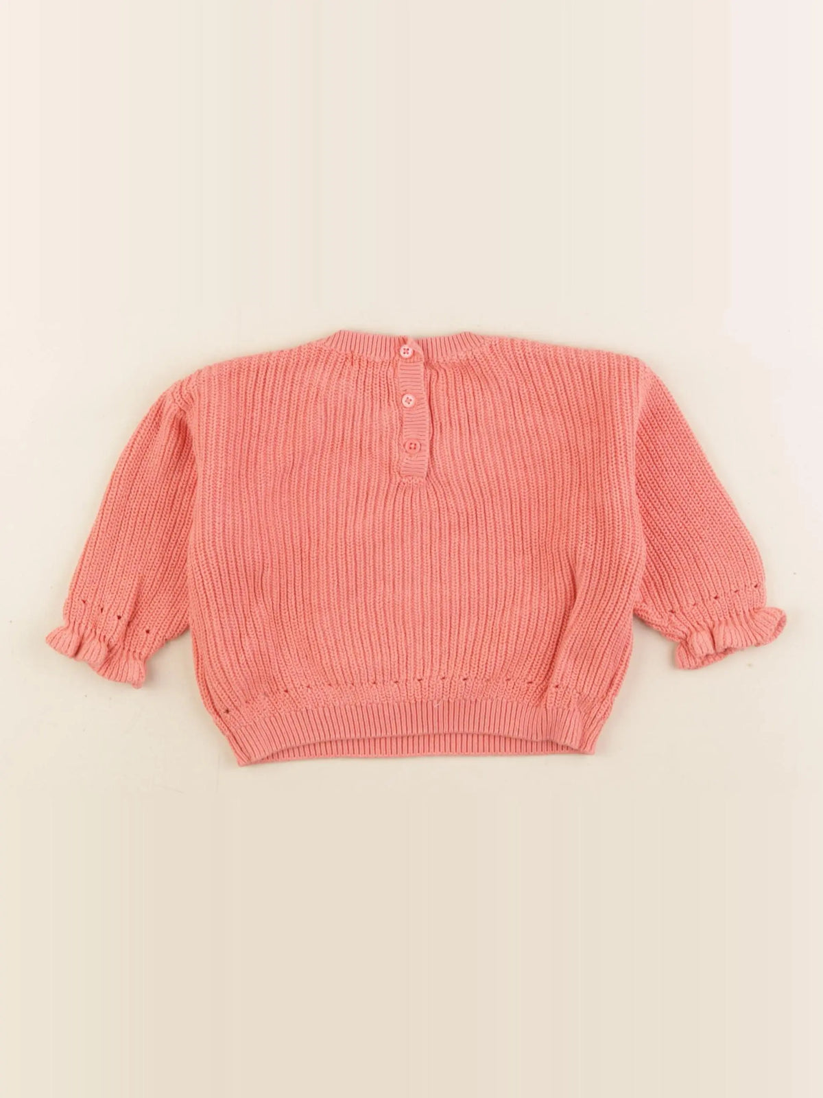 Vertbaudet - pull orange - 9 mois