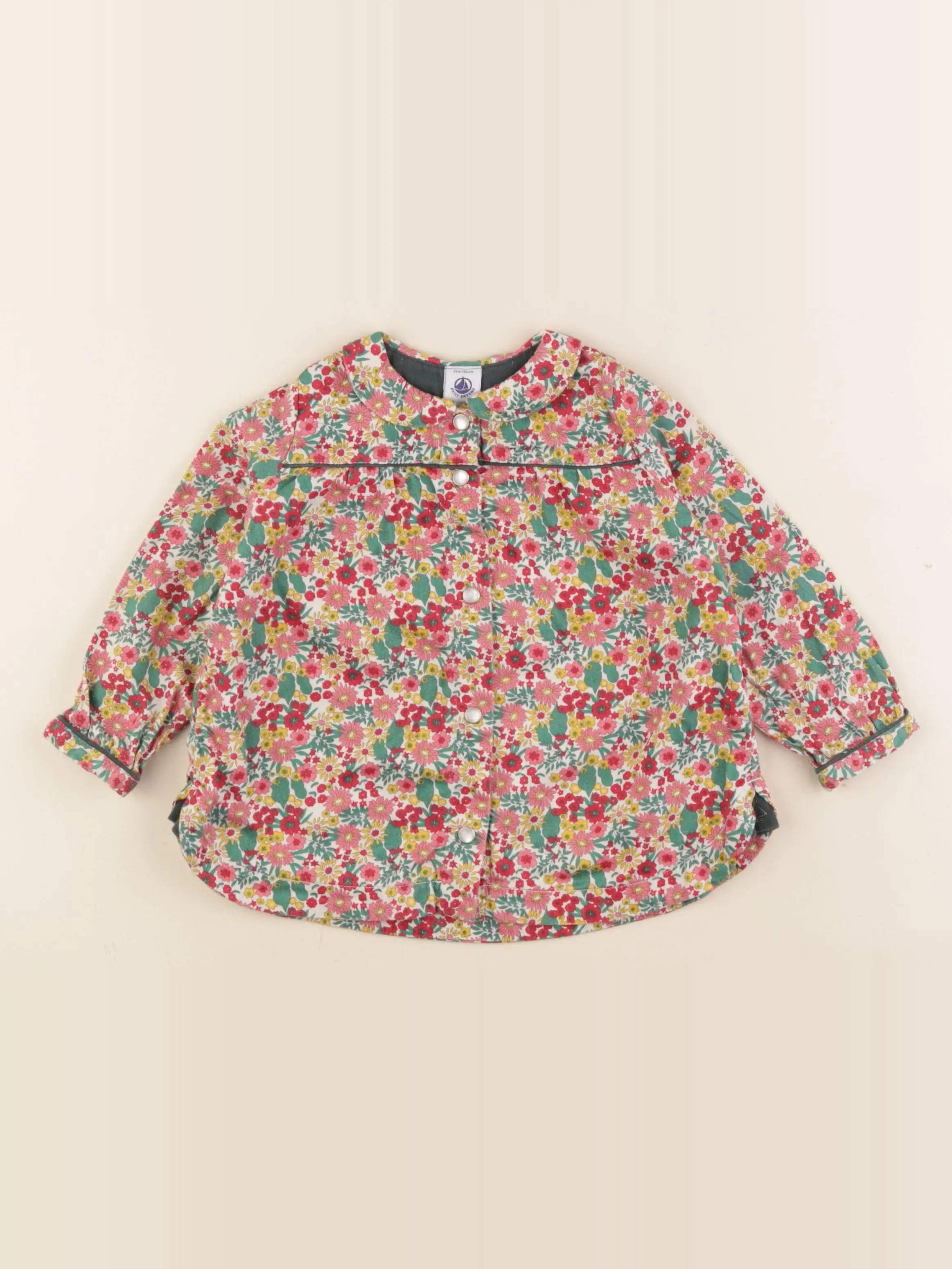 Petit Bateau - chemise multicolore - 24 mois