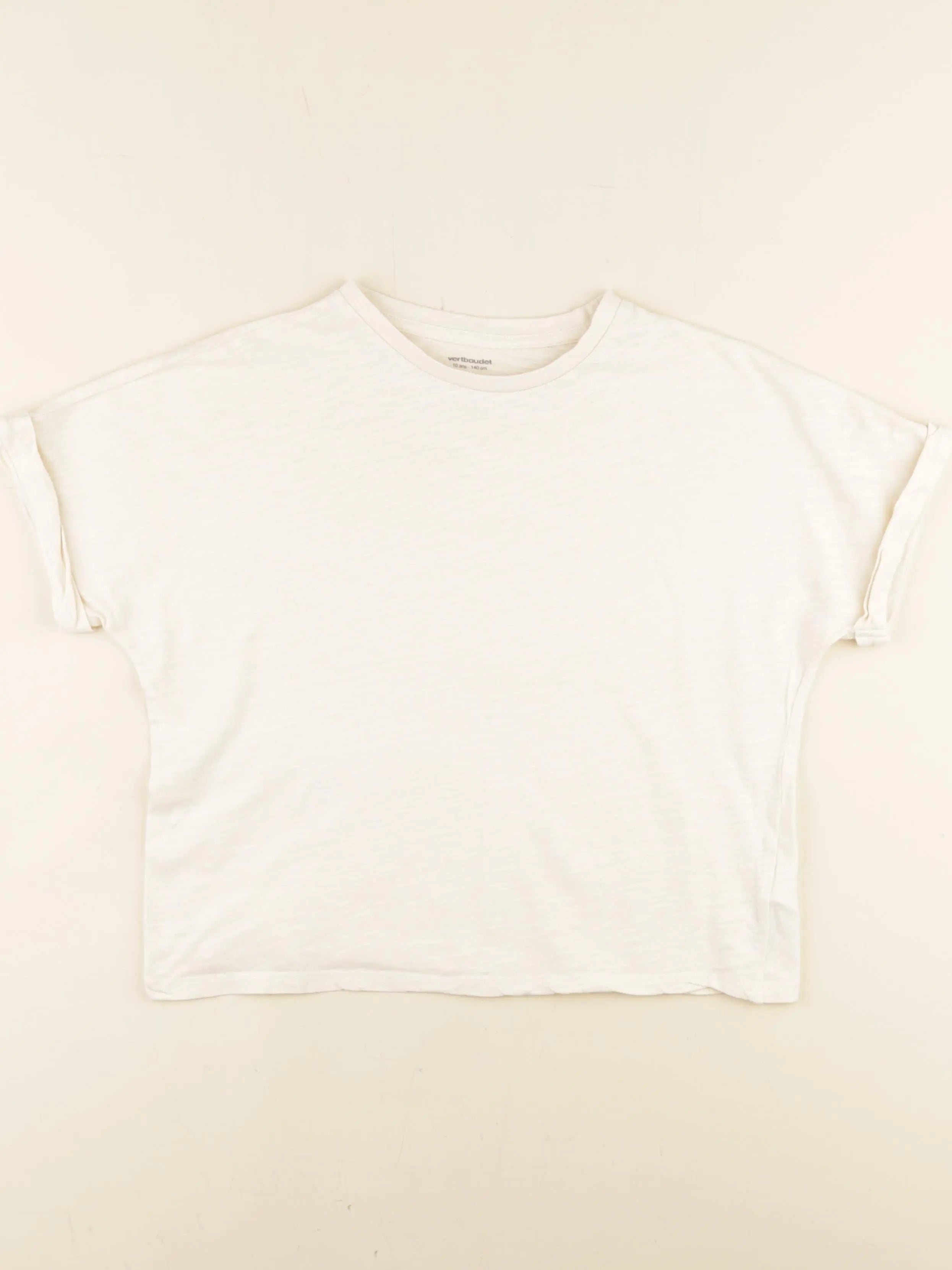 Vertbaudet - tee-shirt beige - 10 ans