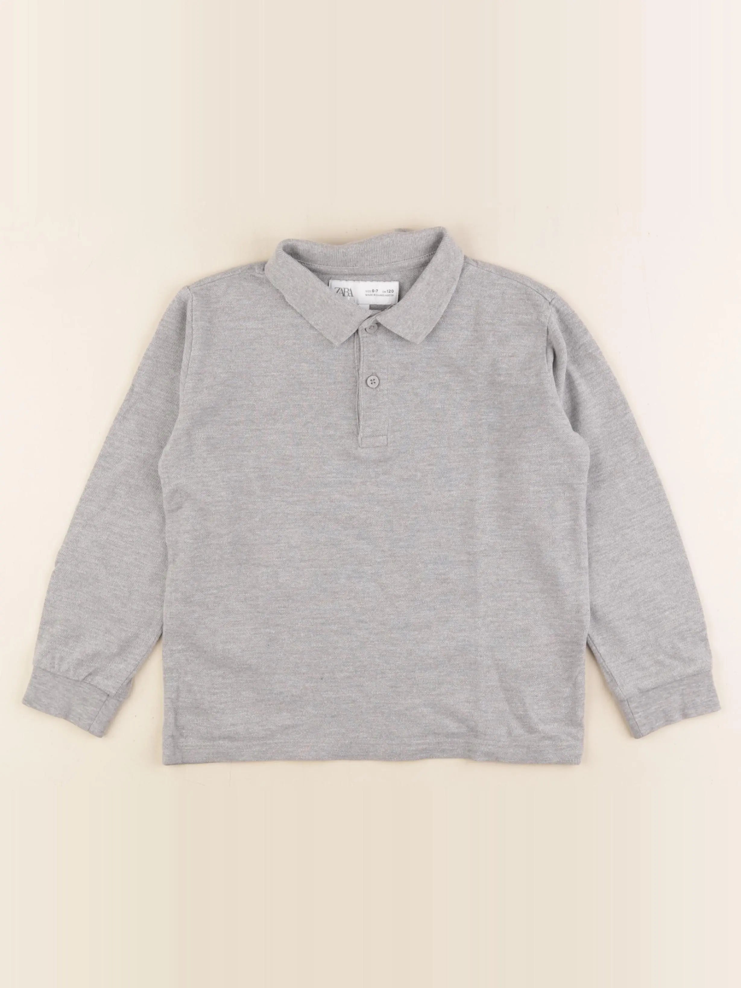 Zara - polo gris - 6/7 ans