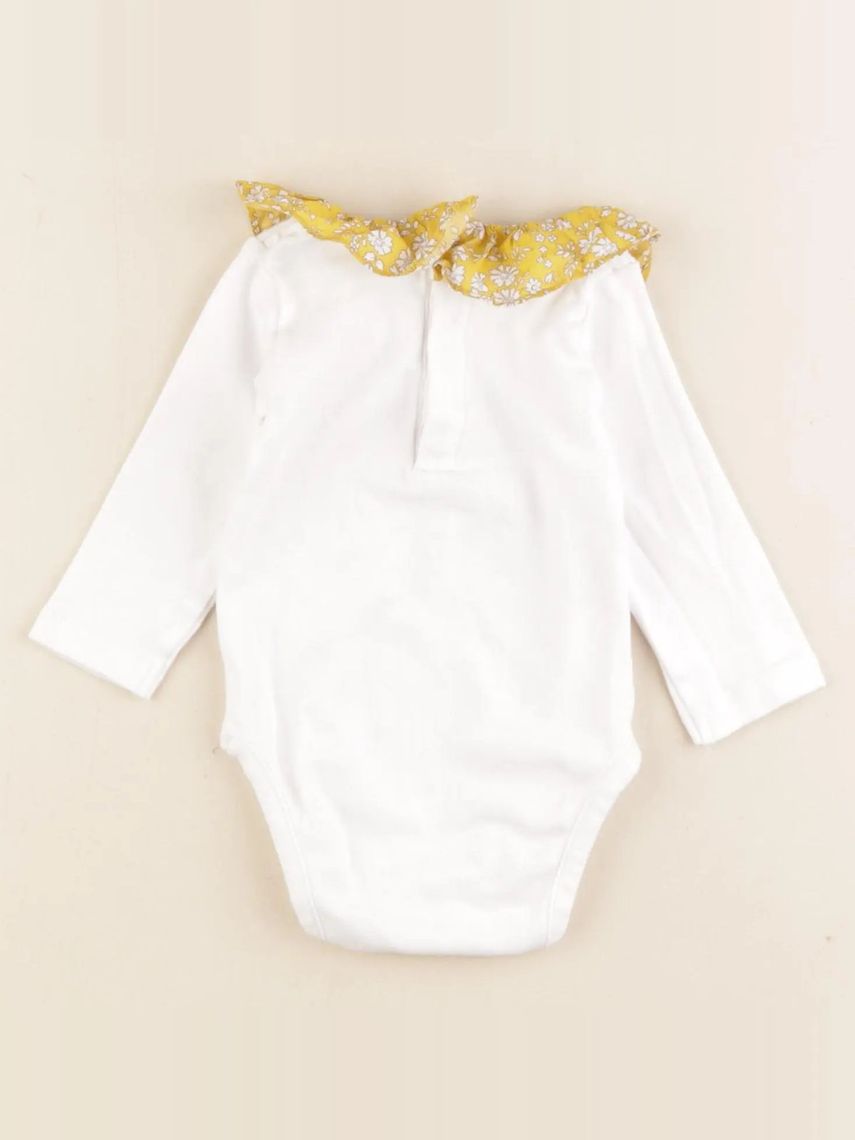 Jacadi - body liberty blanc, jaune - 6 mois