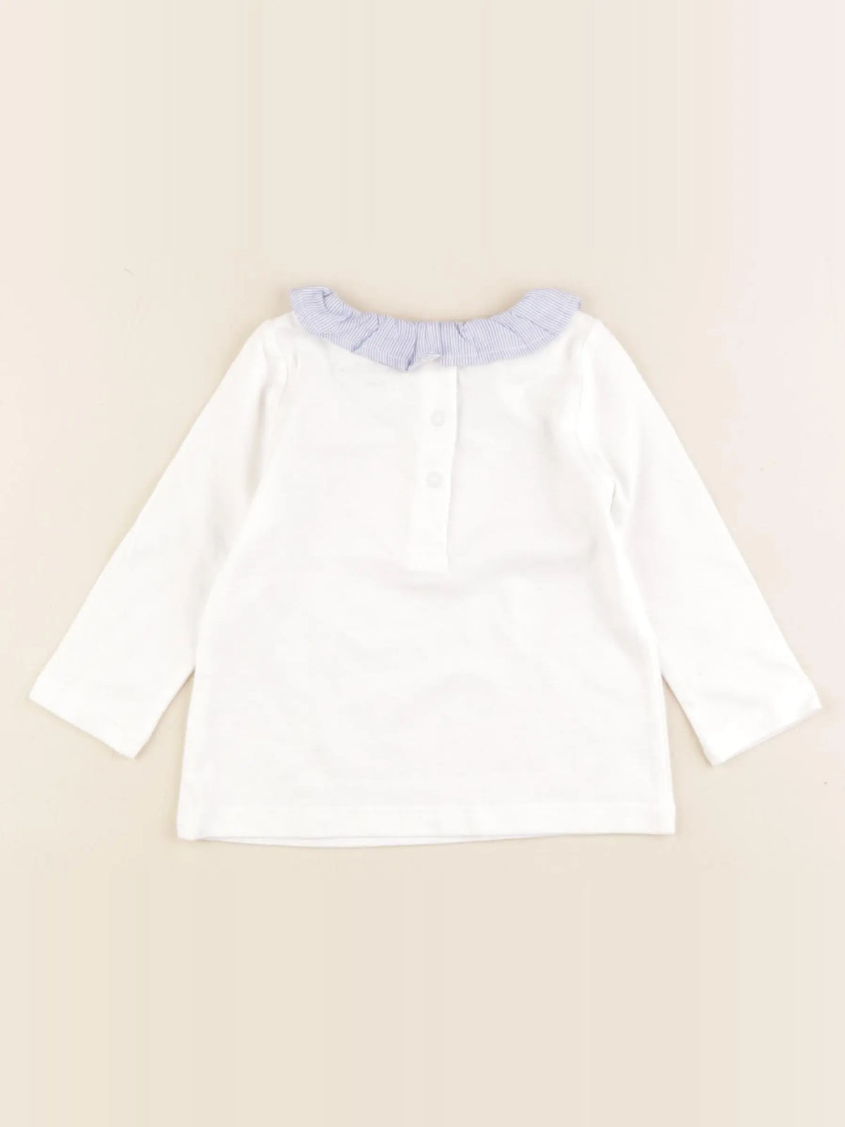 Boutchou - tee-shirt bleu, blanc - 6 mois