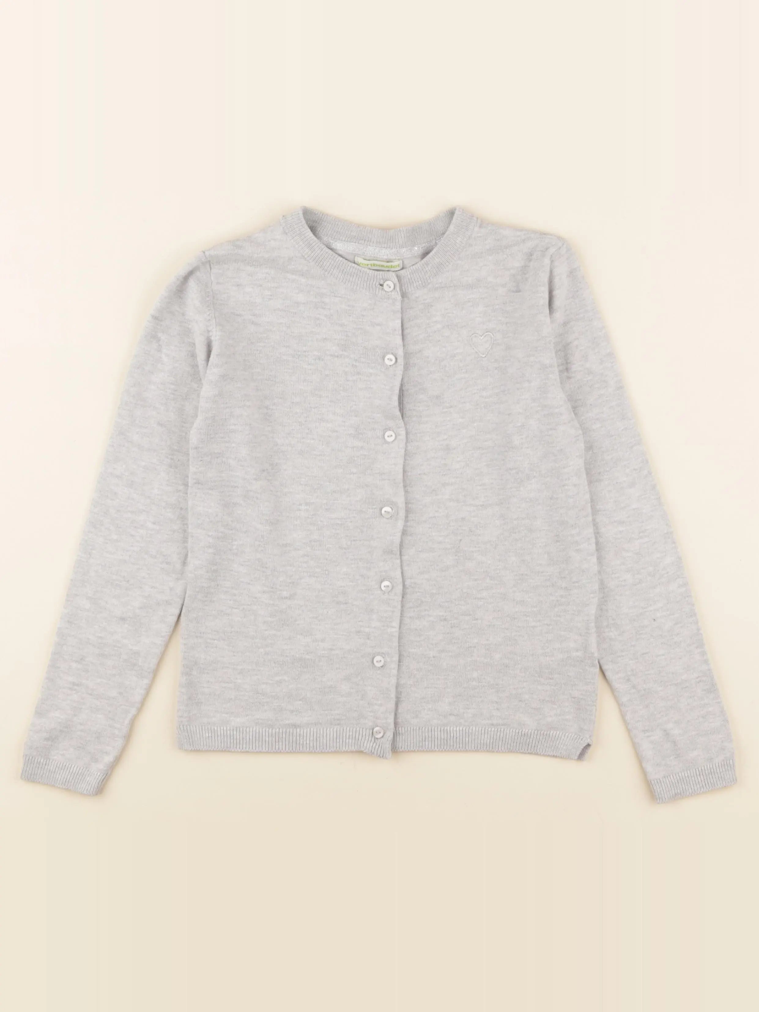 Vertbaudet - gilet gris - 8 ans