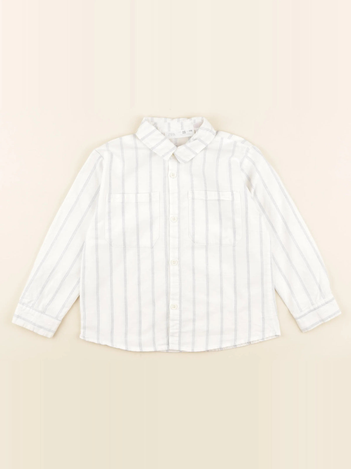 Zara - chemise bleu, blanc - 4/5 ans