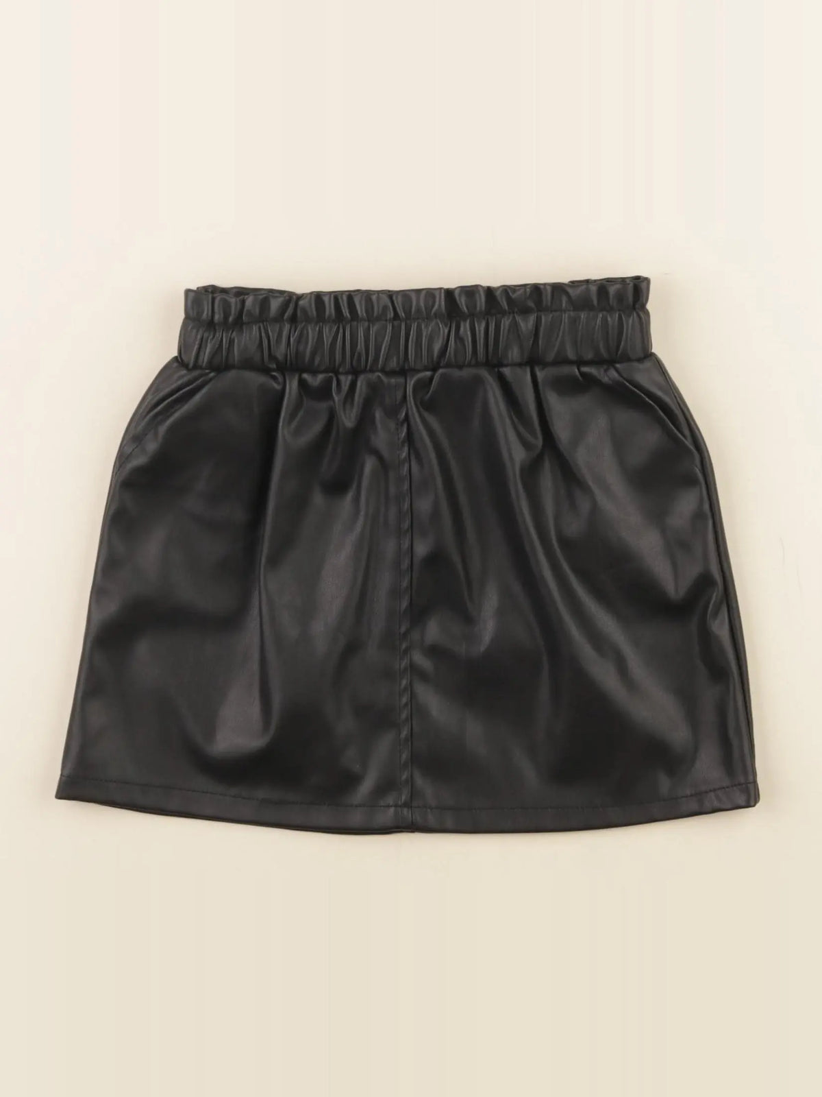Vertbaudet - jupe noir SIMILI CUIR - 5 ans