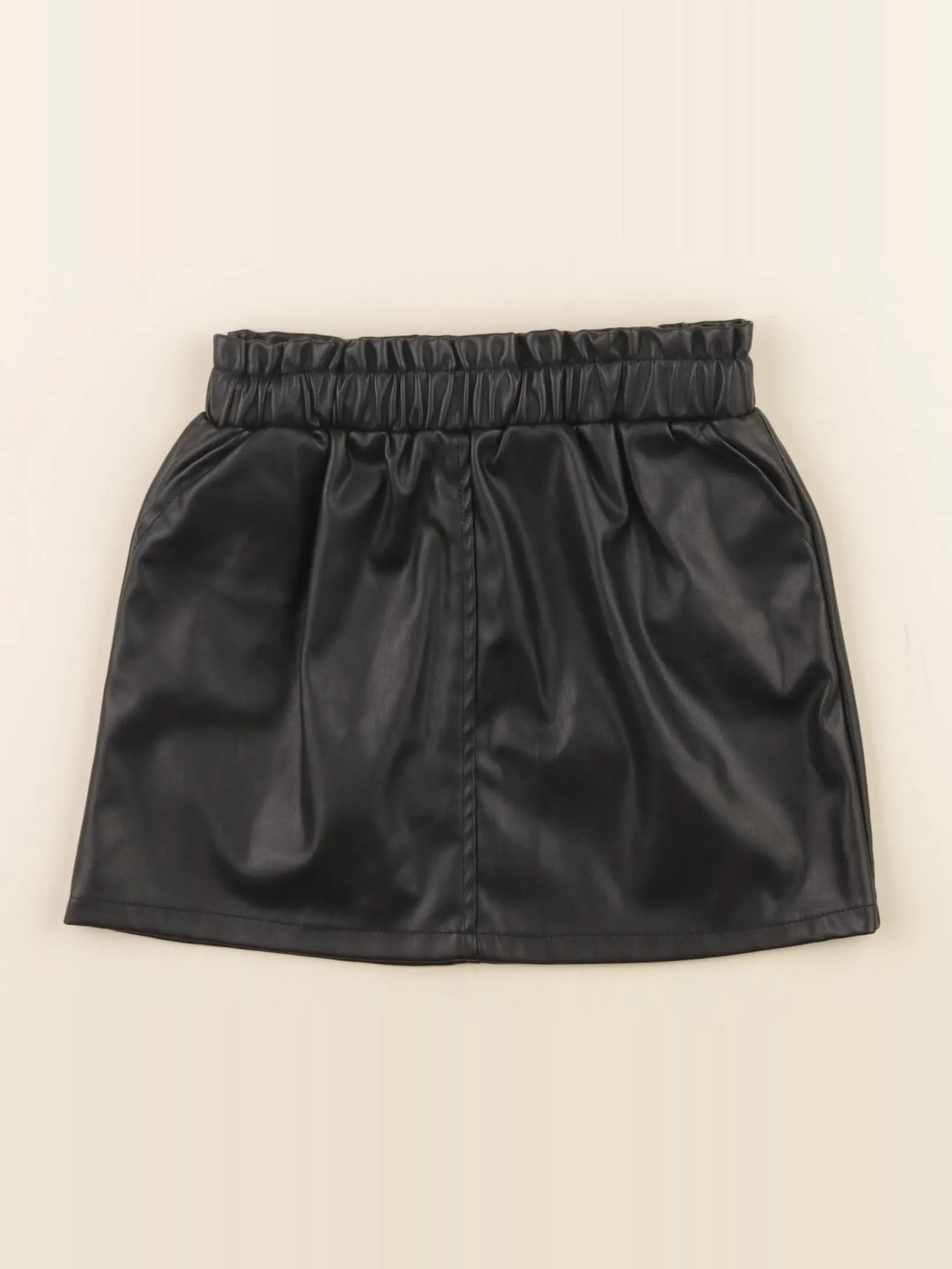 Vertbaudet - jupe noir SIMILI CUIR - 5 ans
