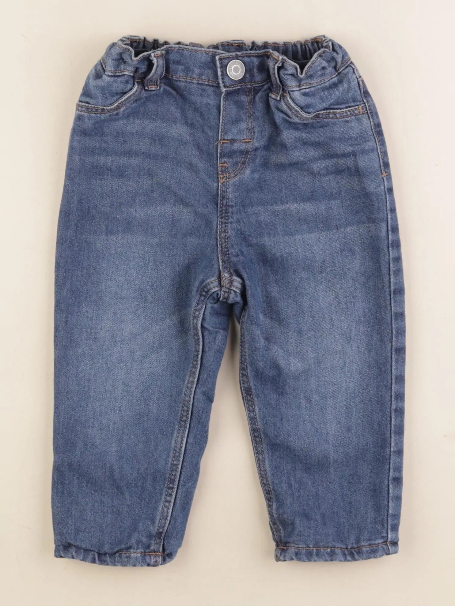 H&M - jean bleu - 9/12 mois
