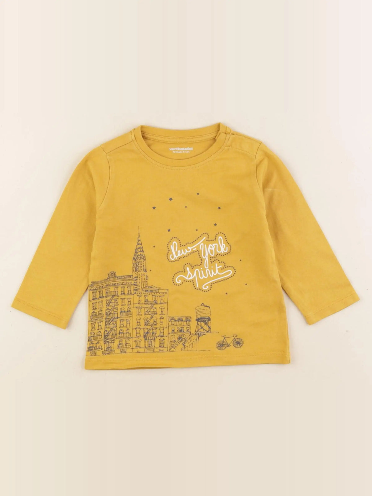 Vertbaudet - tee-shirt jaune - 12 mois