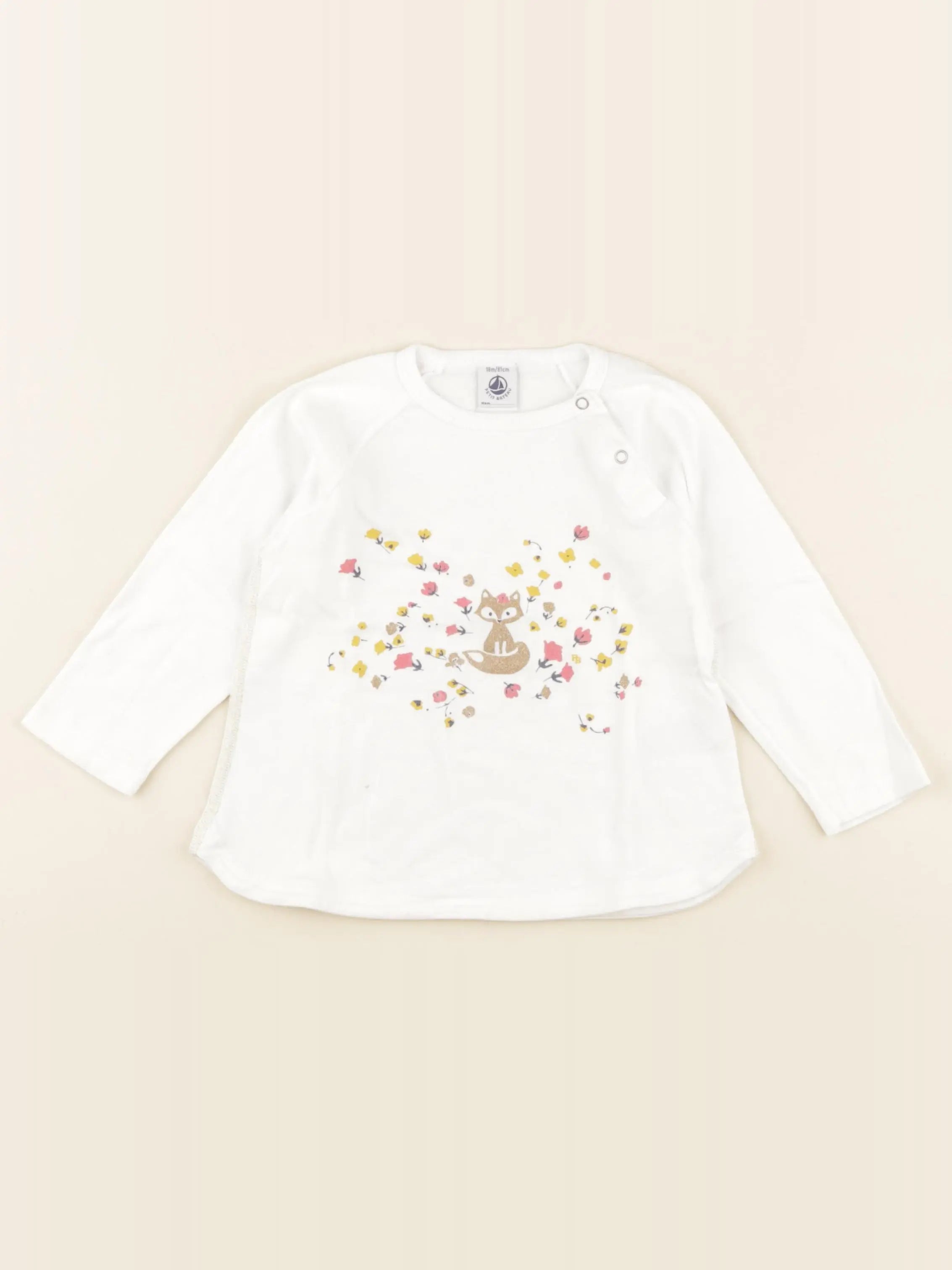 Petit Bateau - tee-shirt blanc - 18 mois