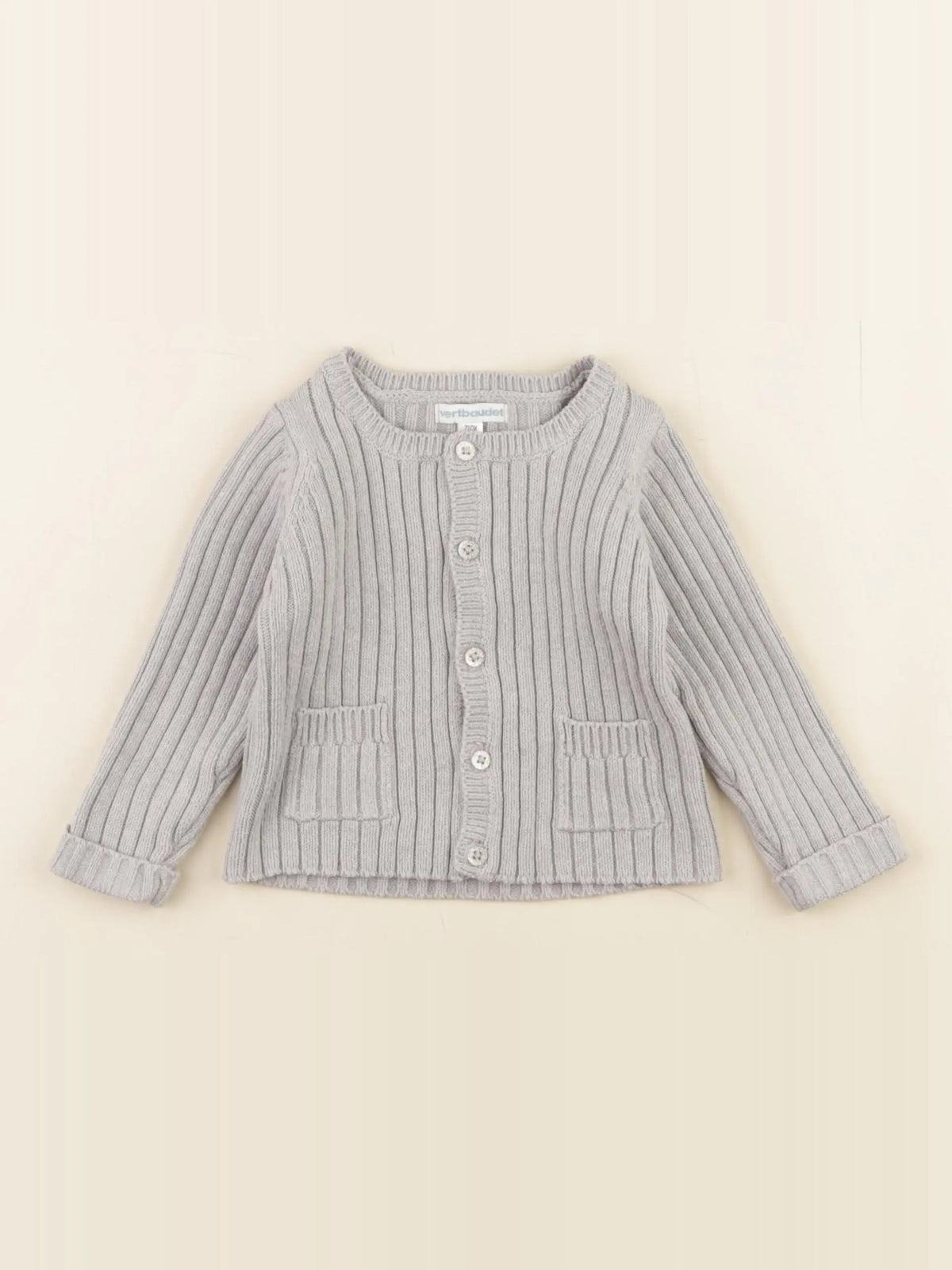 Vertbaudet - gilet gris - 6 mois