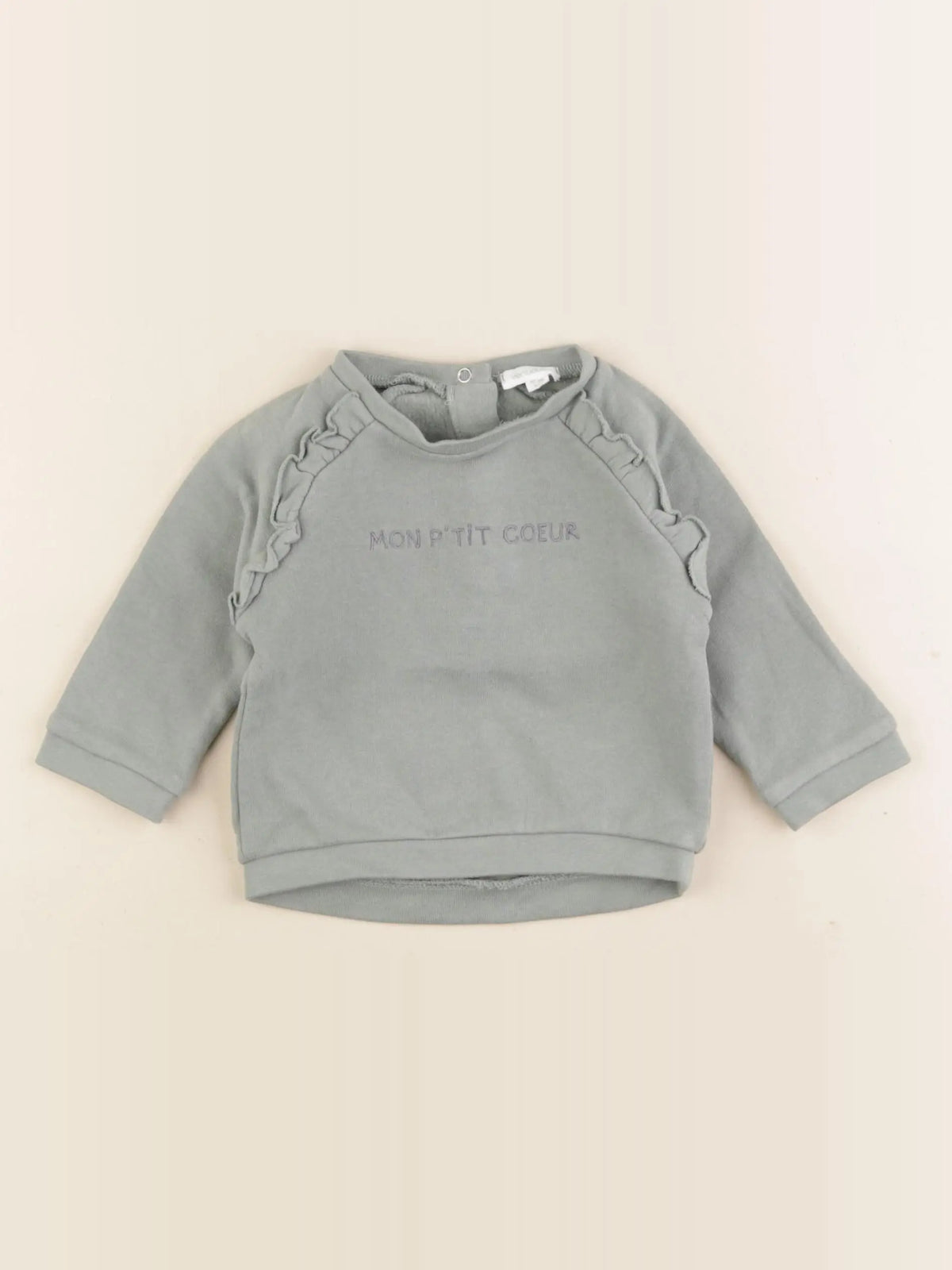 Vertbaudet - sweat vert - 6 mois