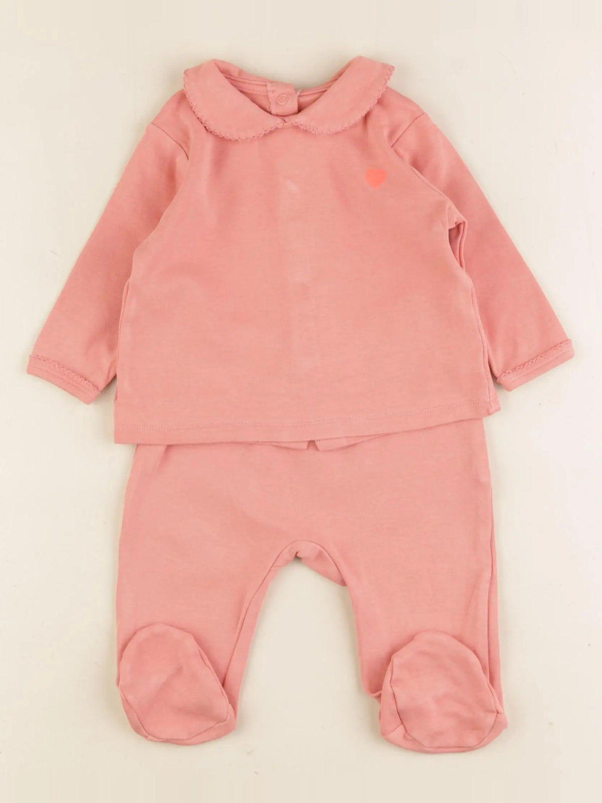 Vertbaudet - pyjama coton rose - 6 mois