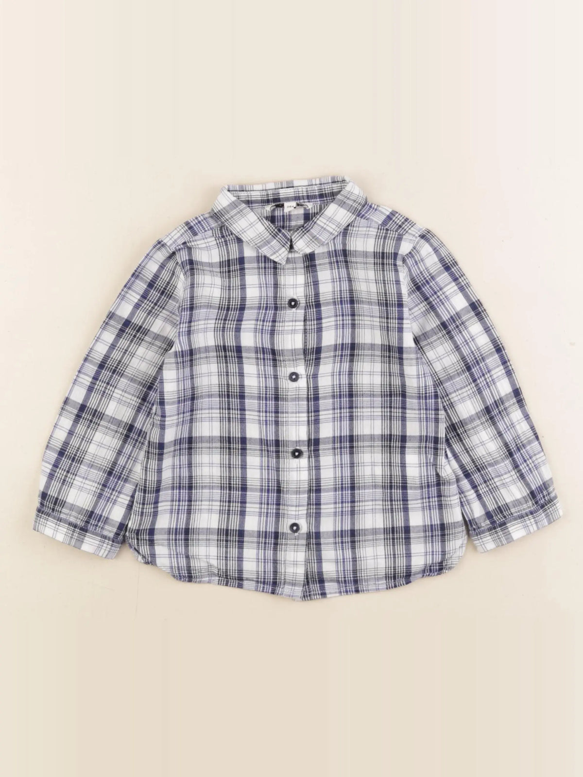 Cyrillus - chemise blanc, bleu - 24 mois
