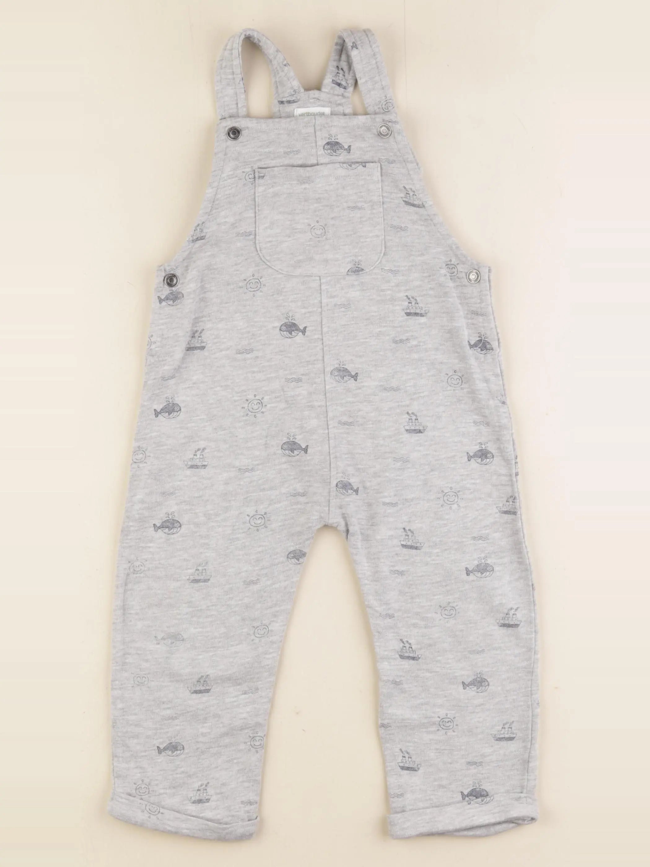 Vertbaudet - salopette gris - 24 mois