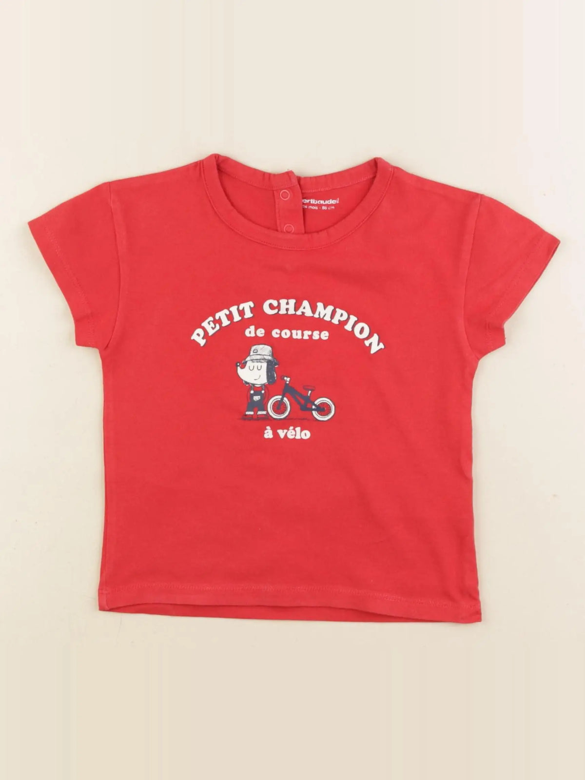 Vertbaudet - tee-shirt rouge - 24 mois