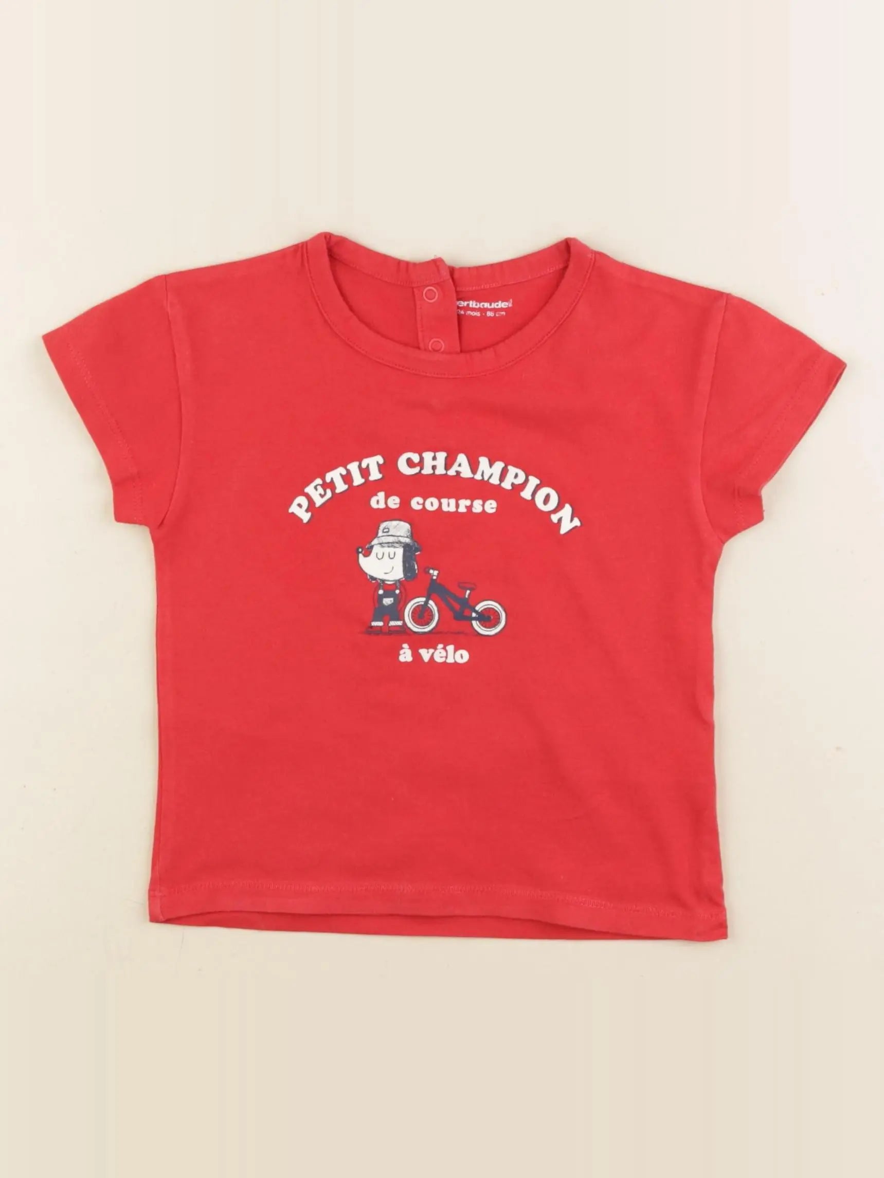 Vertbaudet - tee-shirt rouge - 24 mois