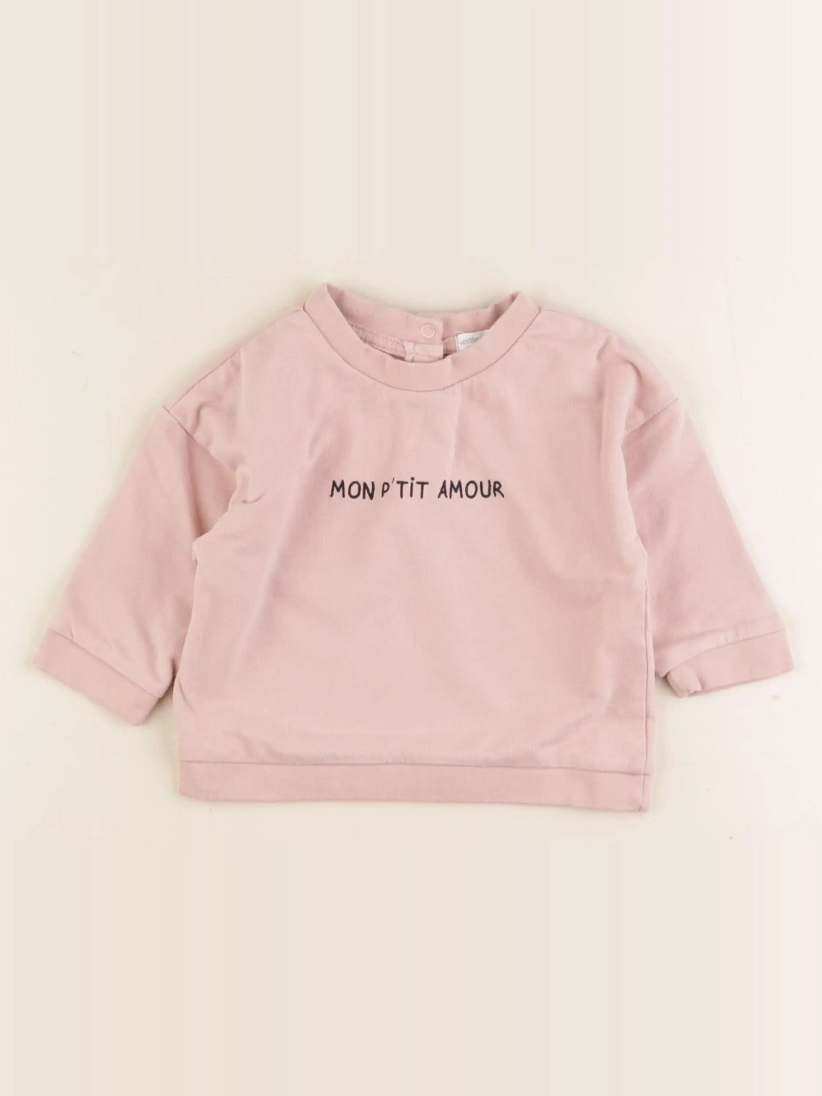 Vertbaudet - sweat rose - 12 mois