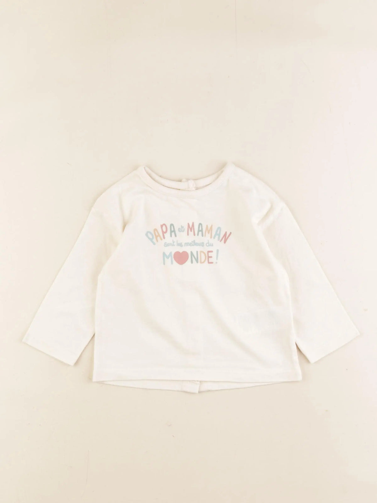 Vertbaudet - tee-shirt beige - 9 mois