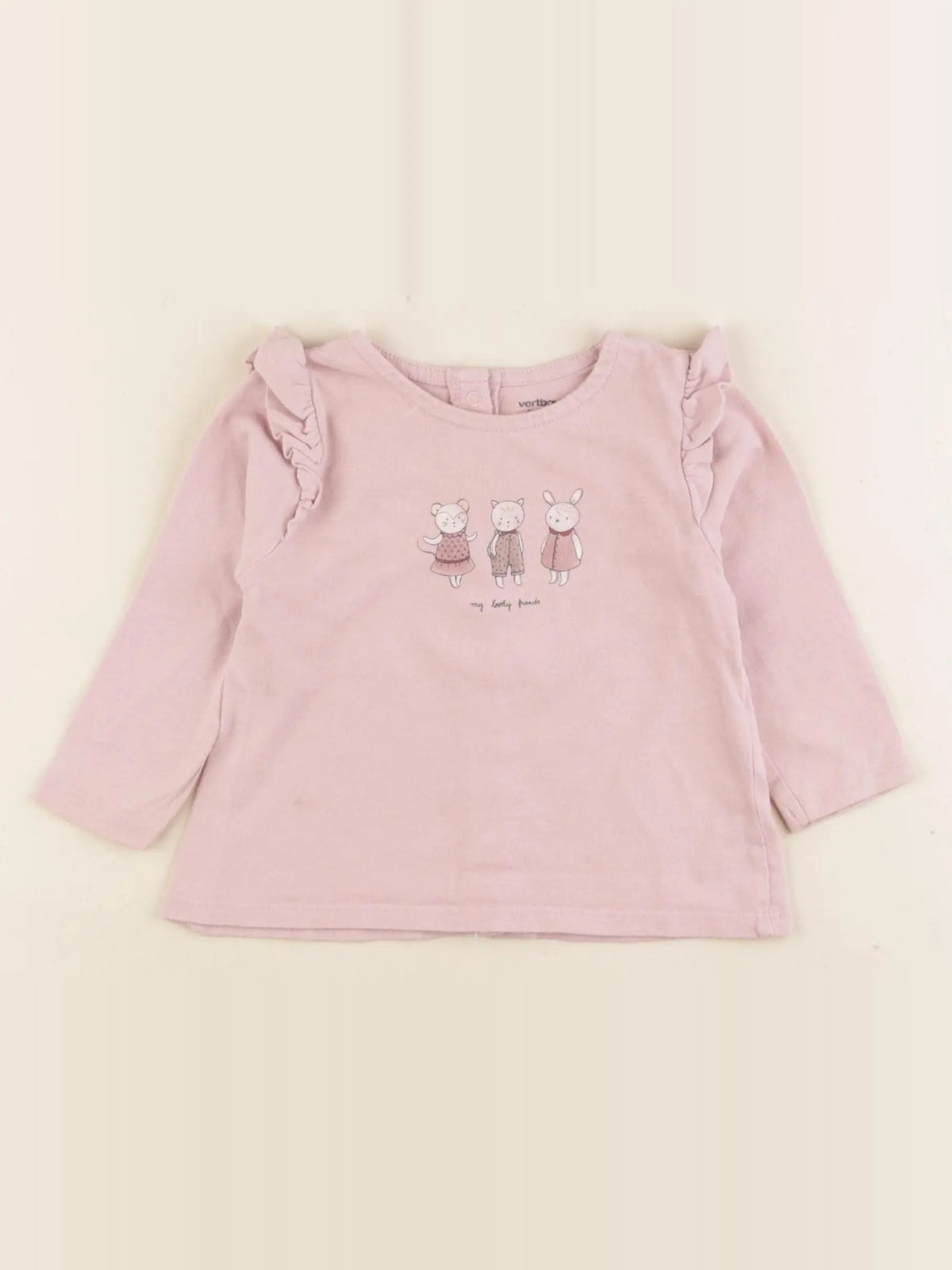 Vertbaudet - tee-shirt rose - 9 mois