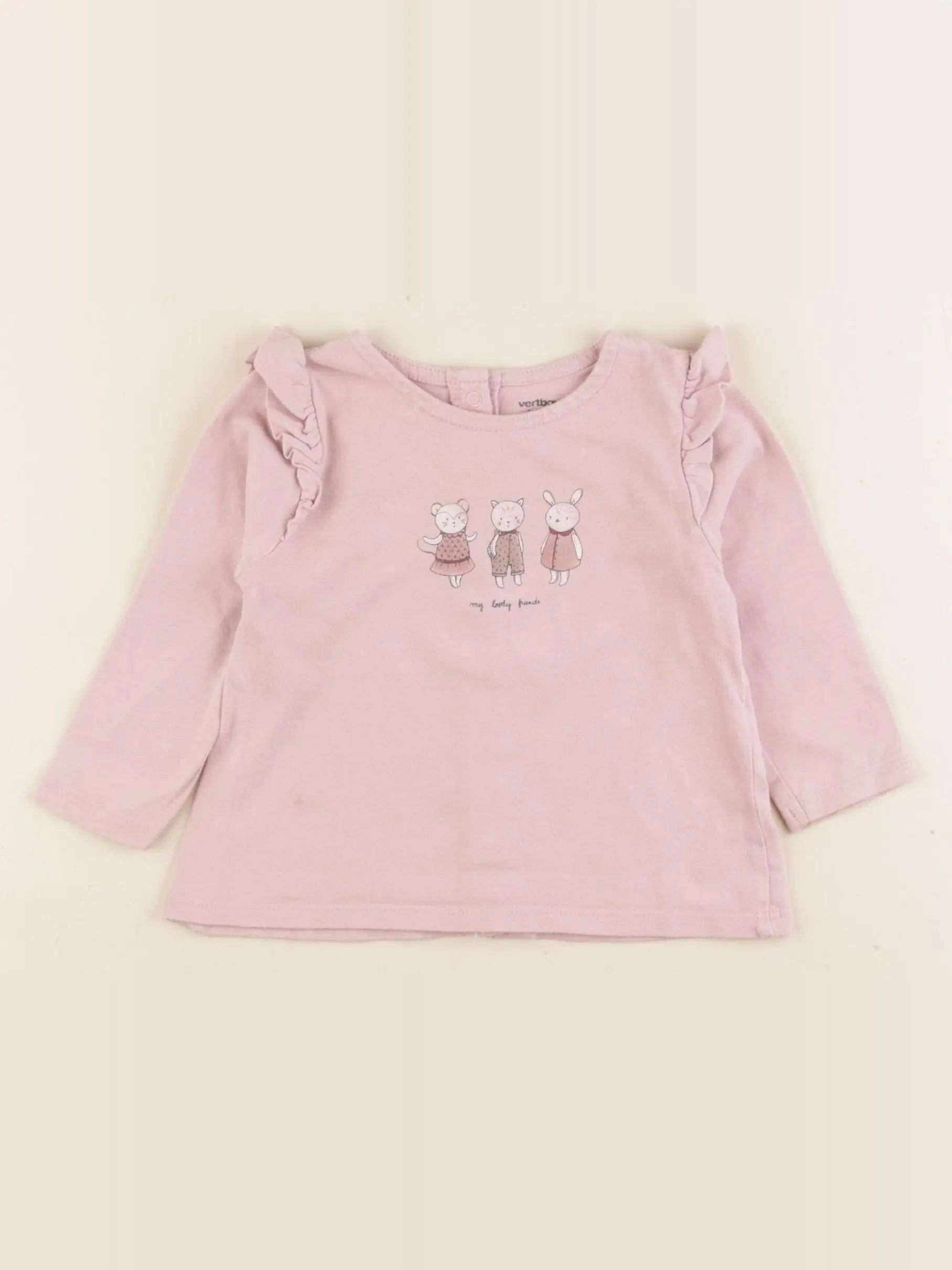 Vertbaudet - tee-shirt rose - 9 mois